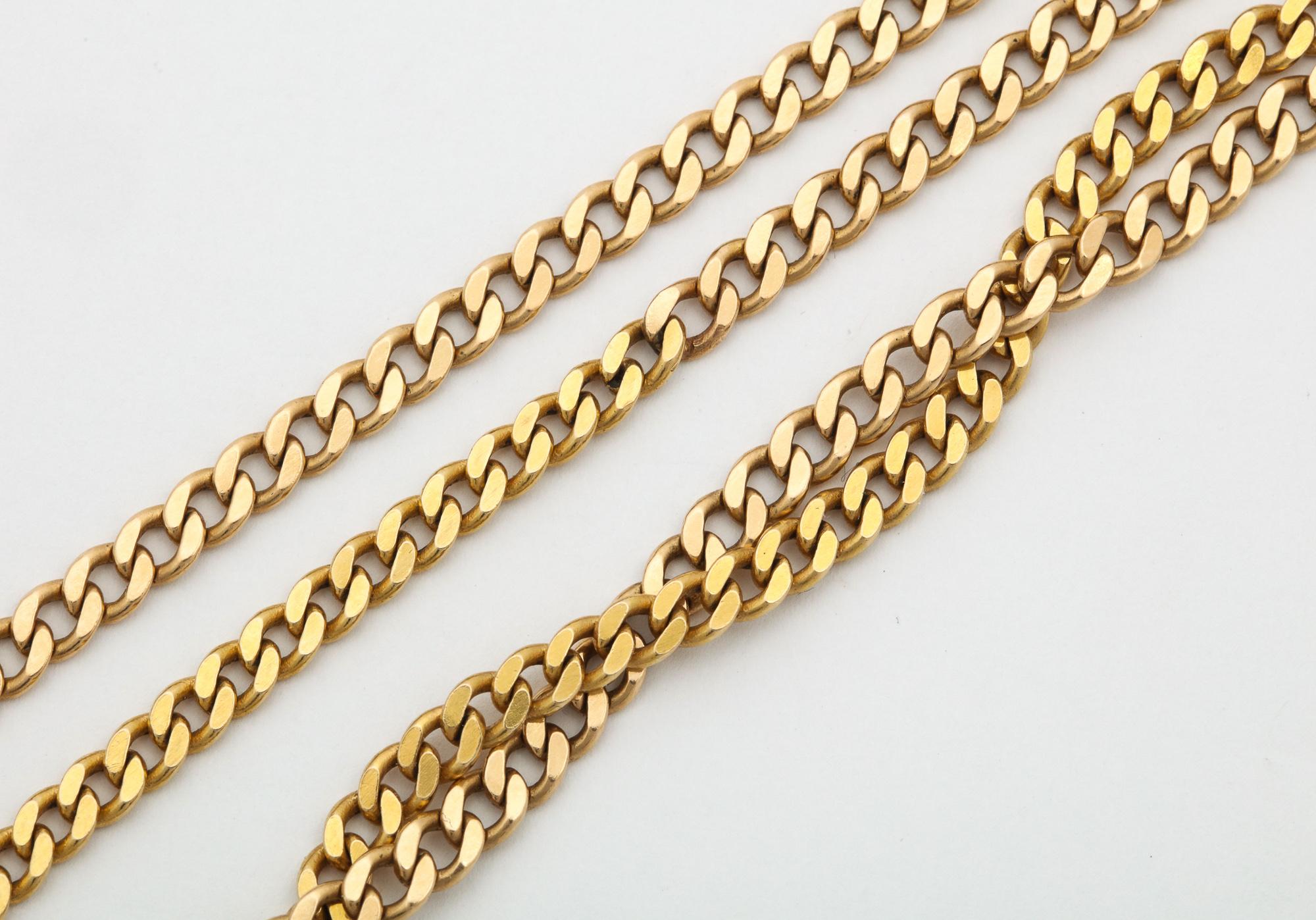 1980s Miami Cuban Design Double Strand Open Link Gold Chain Necklace 4