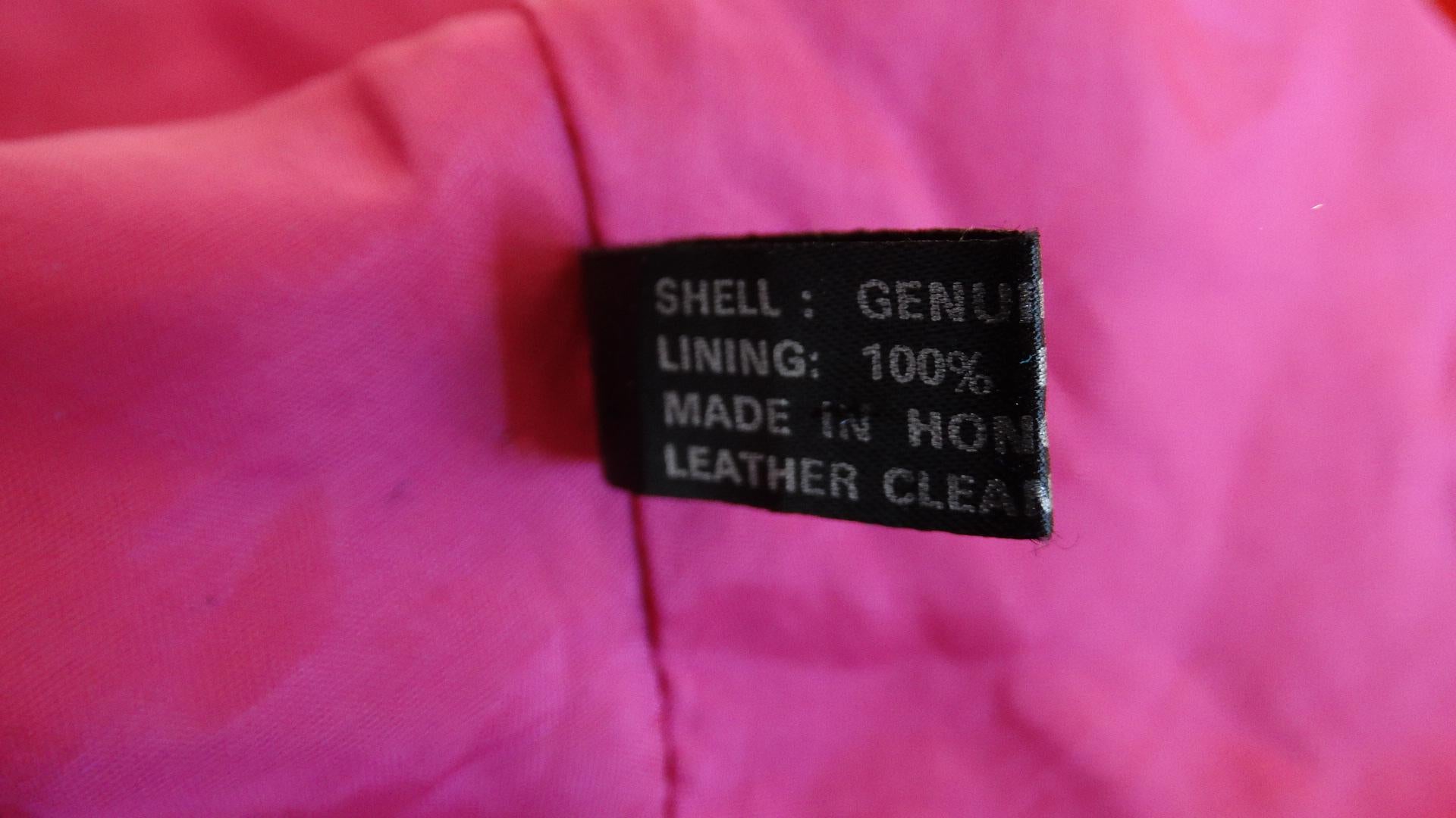 Michael Hoban 1980s Hot Pink Cropped Leather Jacket 8