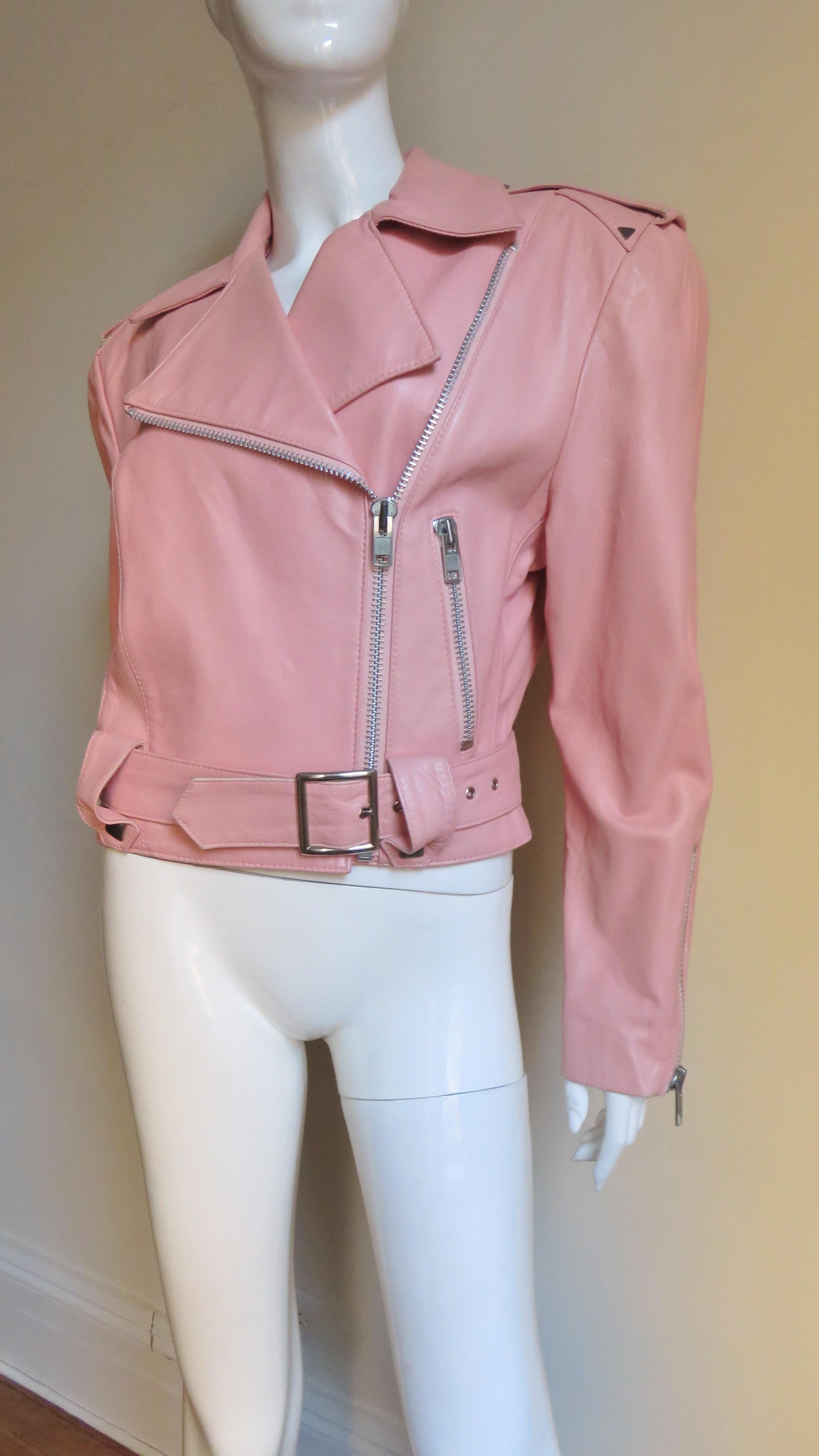 1980s Michael Hoban North Beach Leather Motorcycle Jacket 5