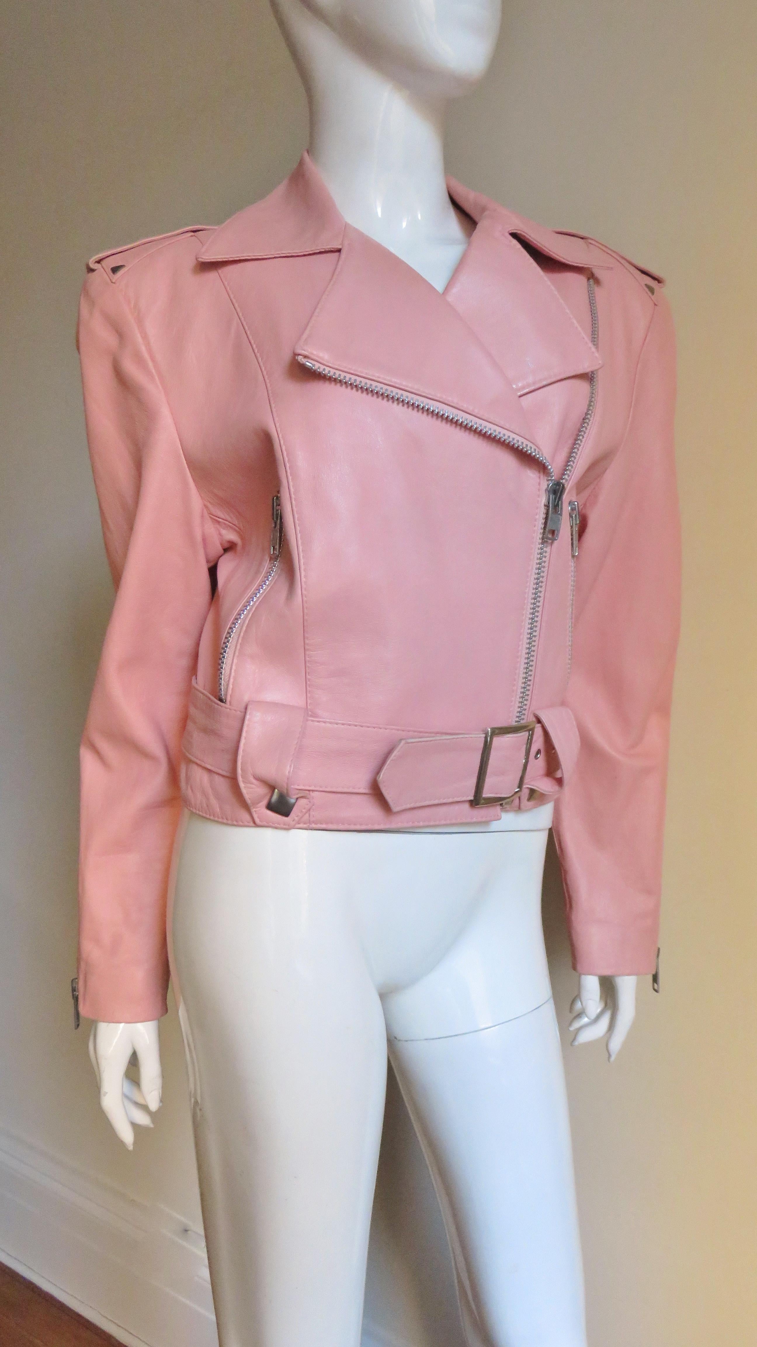 1980s Michael Hoban North Beach Leather Motorcycle Jacket 8