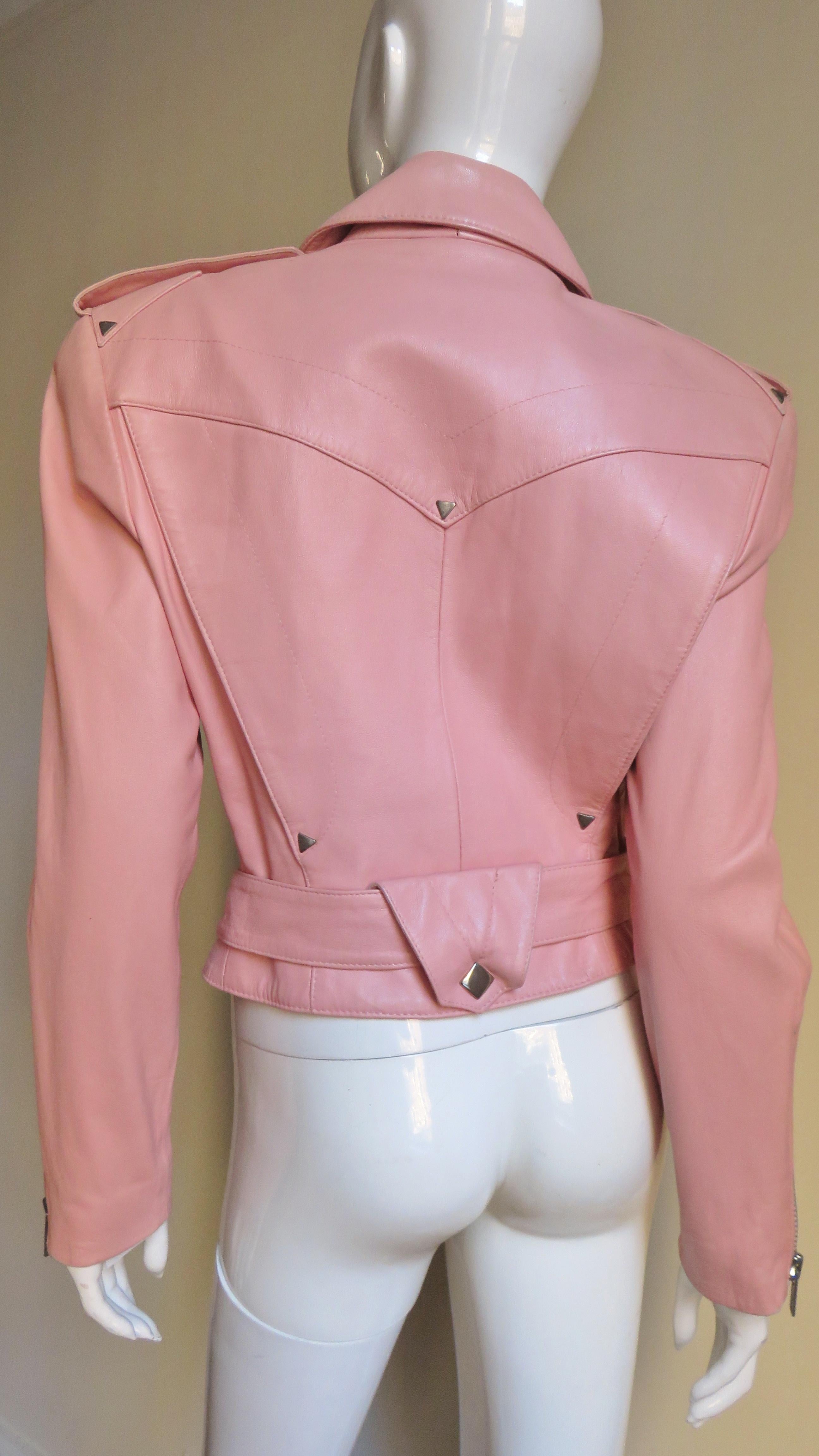 1980s Michael Hoban North Beach Leather Motorcycle Jacket 11
