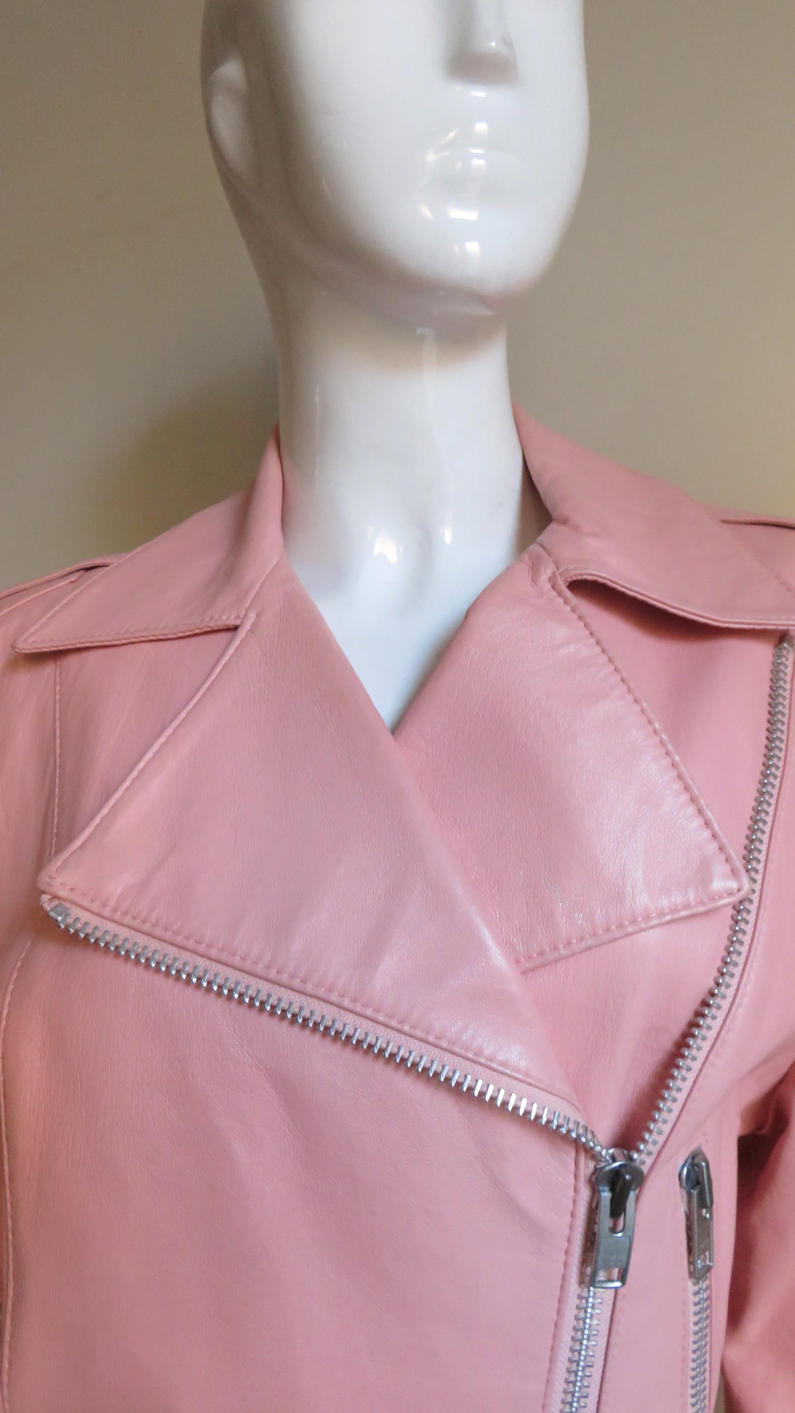 Women's 1980s Michael Hoban North Beach Leather Motorcycle Jacket