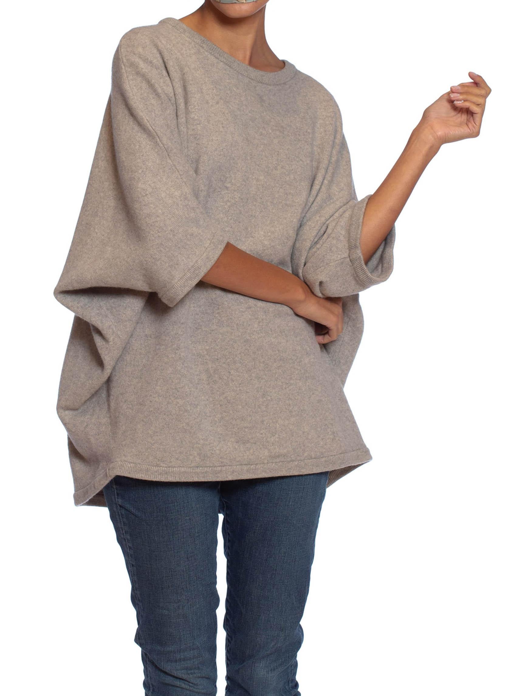 1980S MICHAEL KORS Heather Grey Cashmere Knit Oversized Dolman Sweater In Excellent Condition In New York, NY