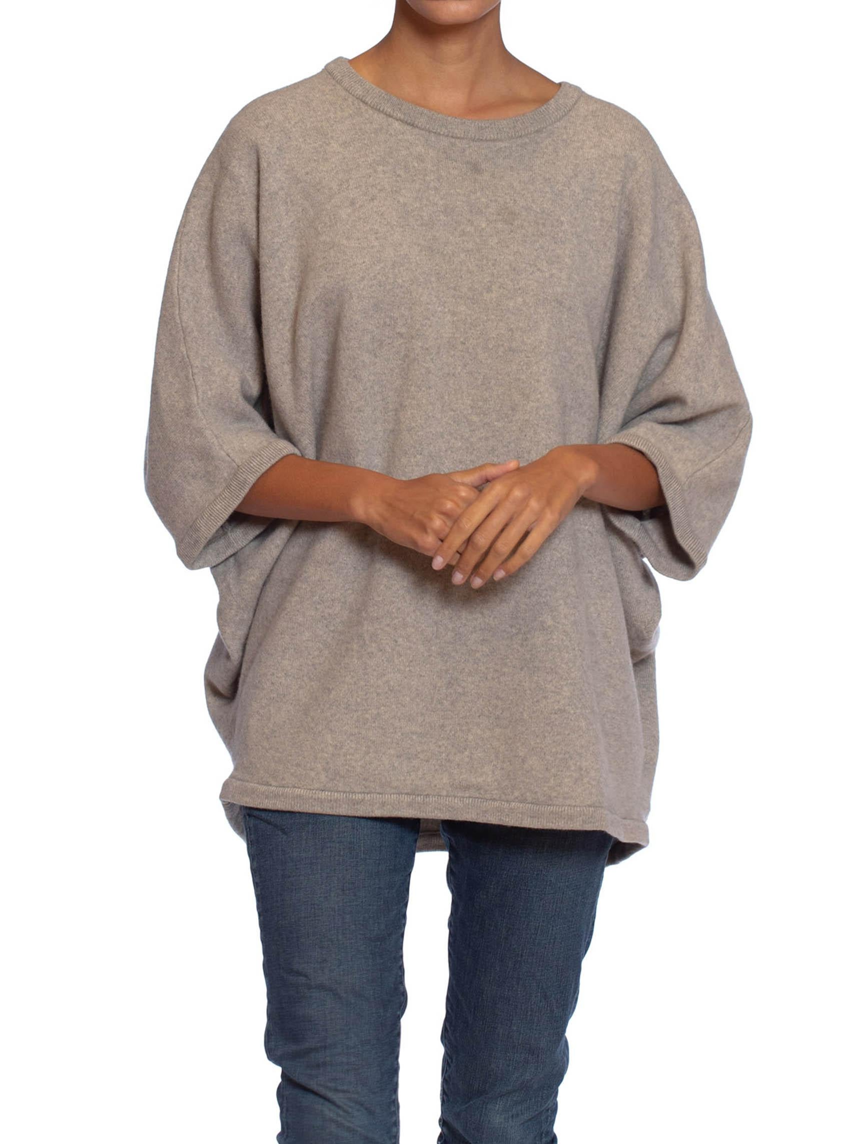 1980S MICHAEL KORS Heather Grey Cashmere Knit Oversized Dolman Sweater 1
