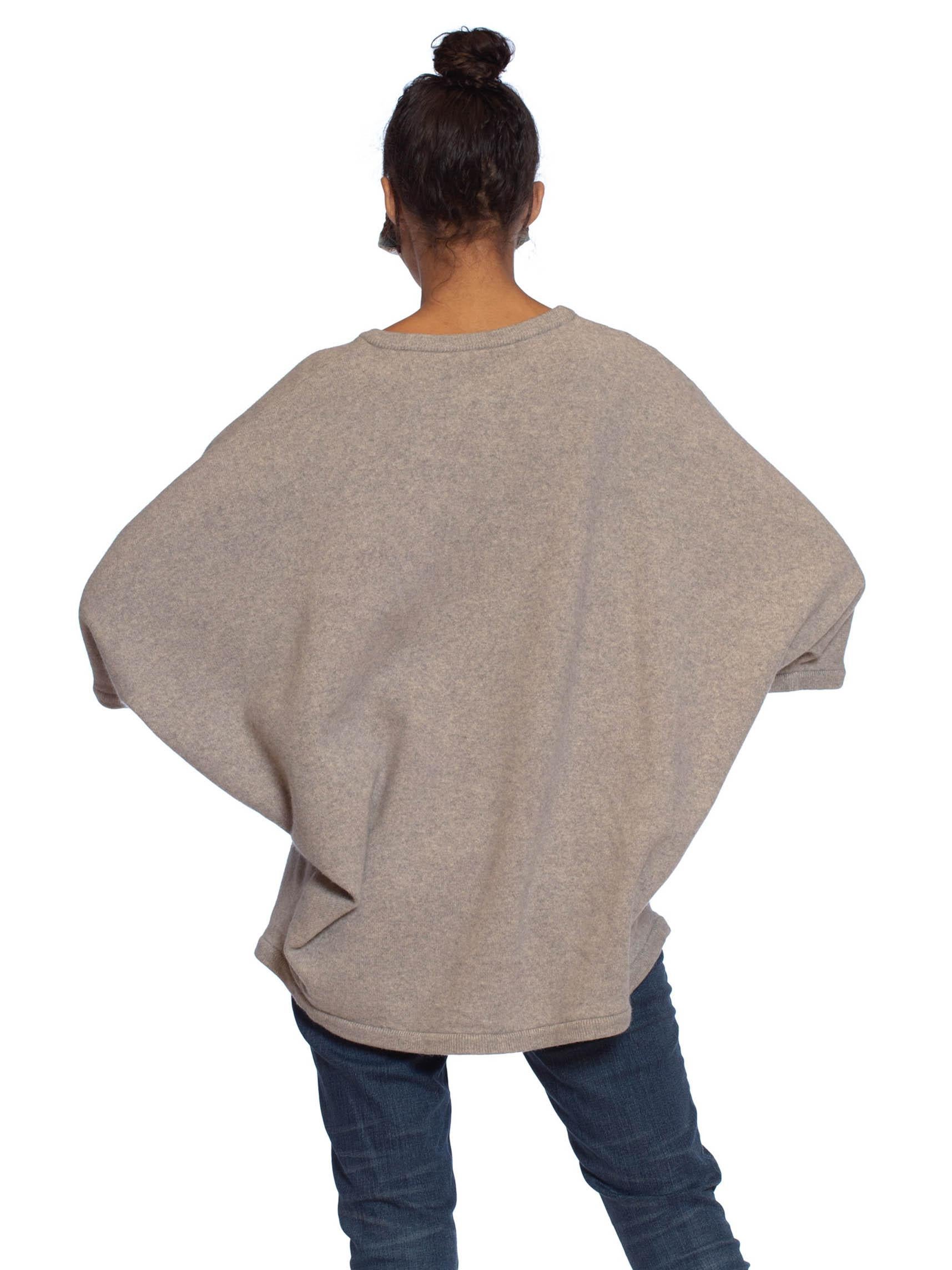 1980S MICHAEL KORS Heather Grey Cashmere Knit Oversized Dolman Sweater 2