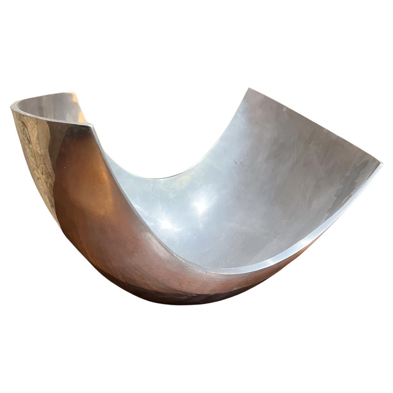 1980s Michael Lax Design Sculptural Serving Bowl for Metaal