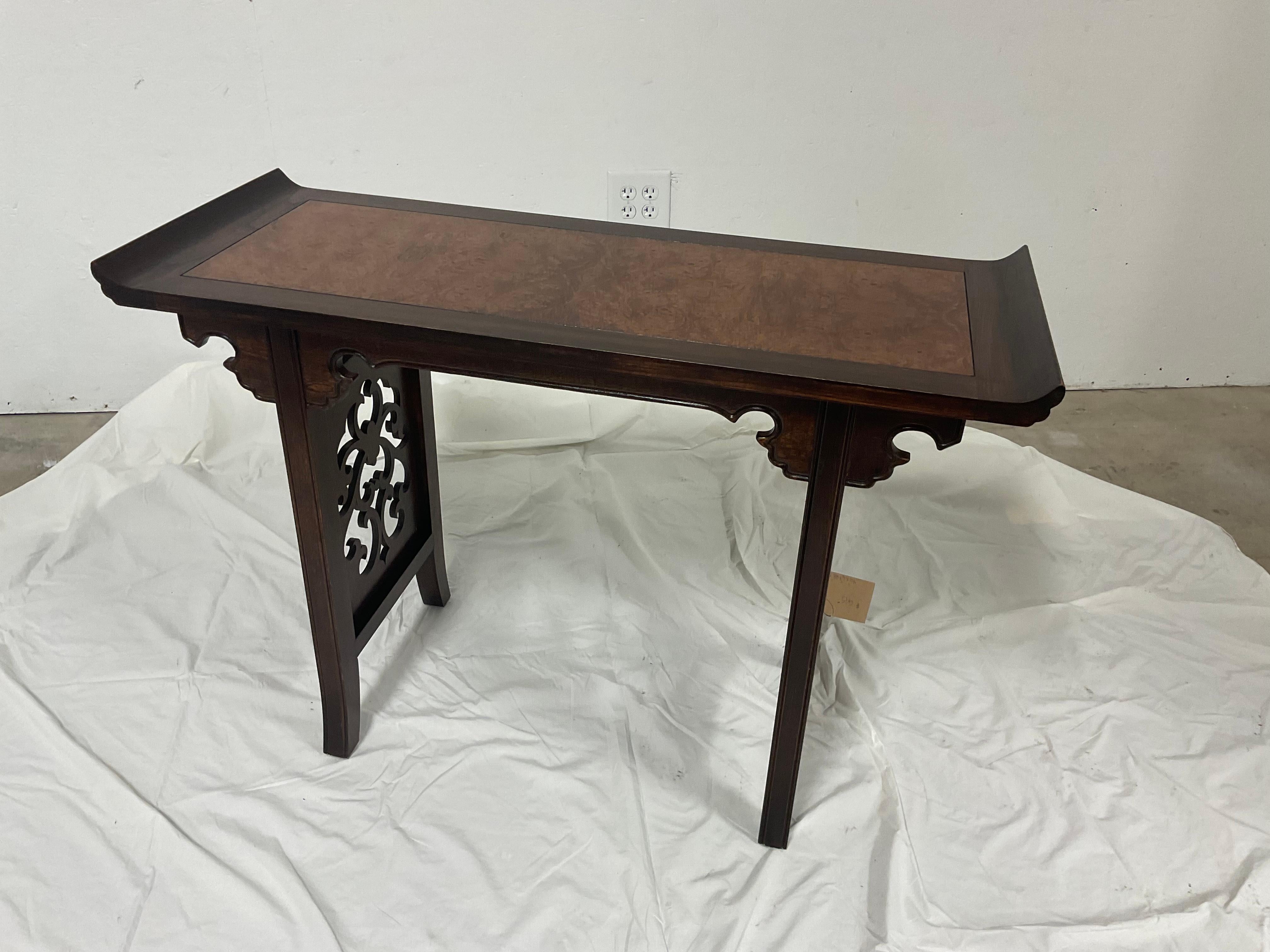Chinese Chippendale 1980s Michael Taylor for Baker Furn. Altar Table For Sale