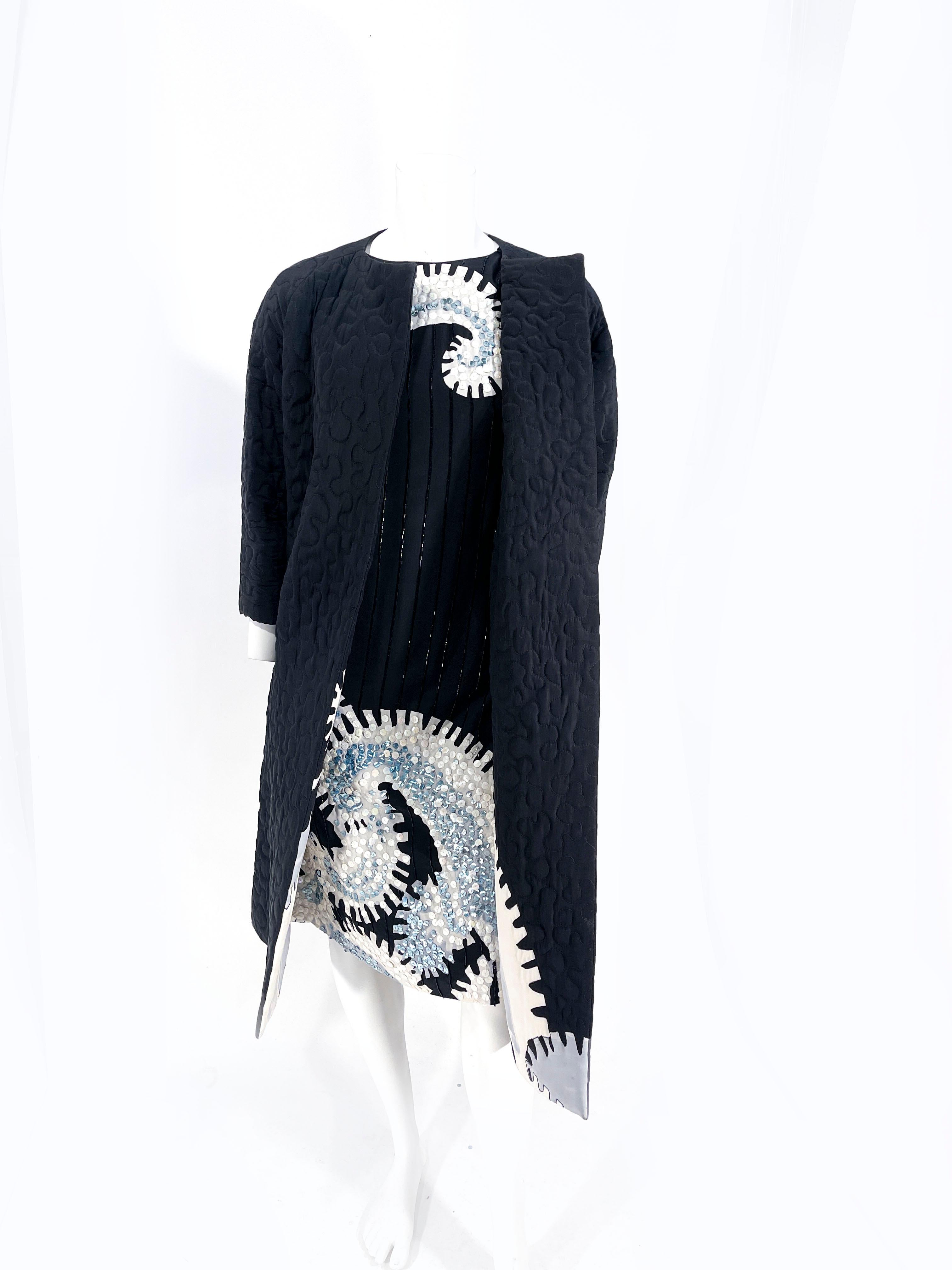 1980s Michaele Vollbracht Silk Dress and Coat Set For Sale 9