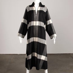 1980s Michaele Vollbracht Vintage Cashmere Wool Plaid Coat Dress or Duster