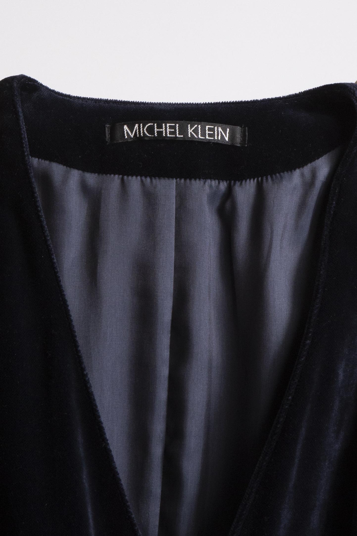 1980s Michel Klein Blue velvet dress  In Excellent Condition For Sale In Milano, IT
