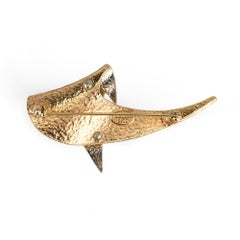 1980s Michele Lynn Modernist Gold and Silver Geometric Brooch