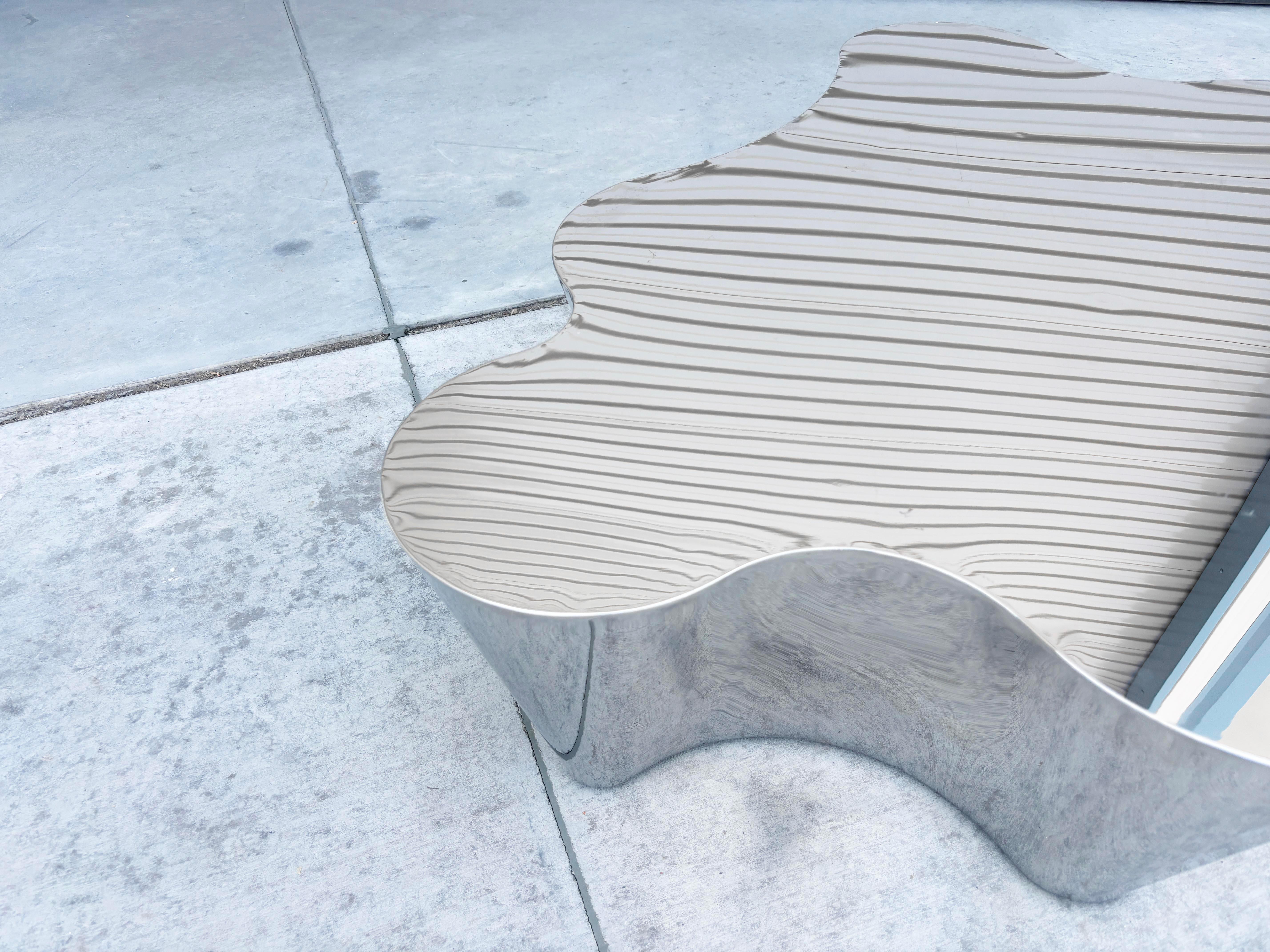1980s Mid Century Chrome Coffee Table For Sale 3