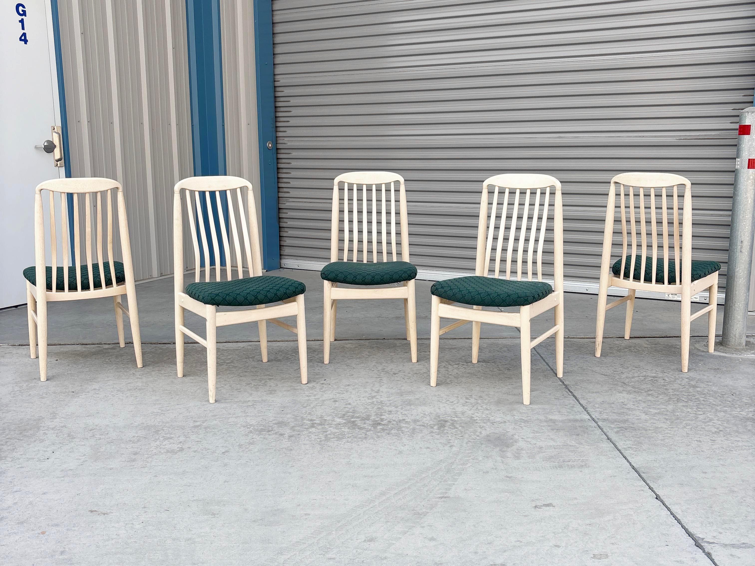 Fabric 1980s Mid Century Dining Chairs For Sale