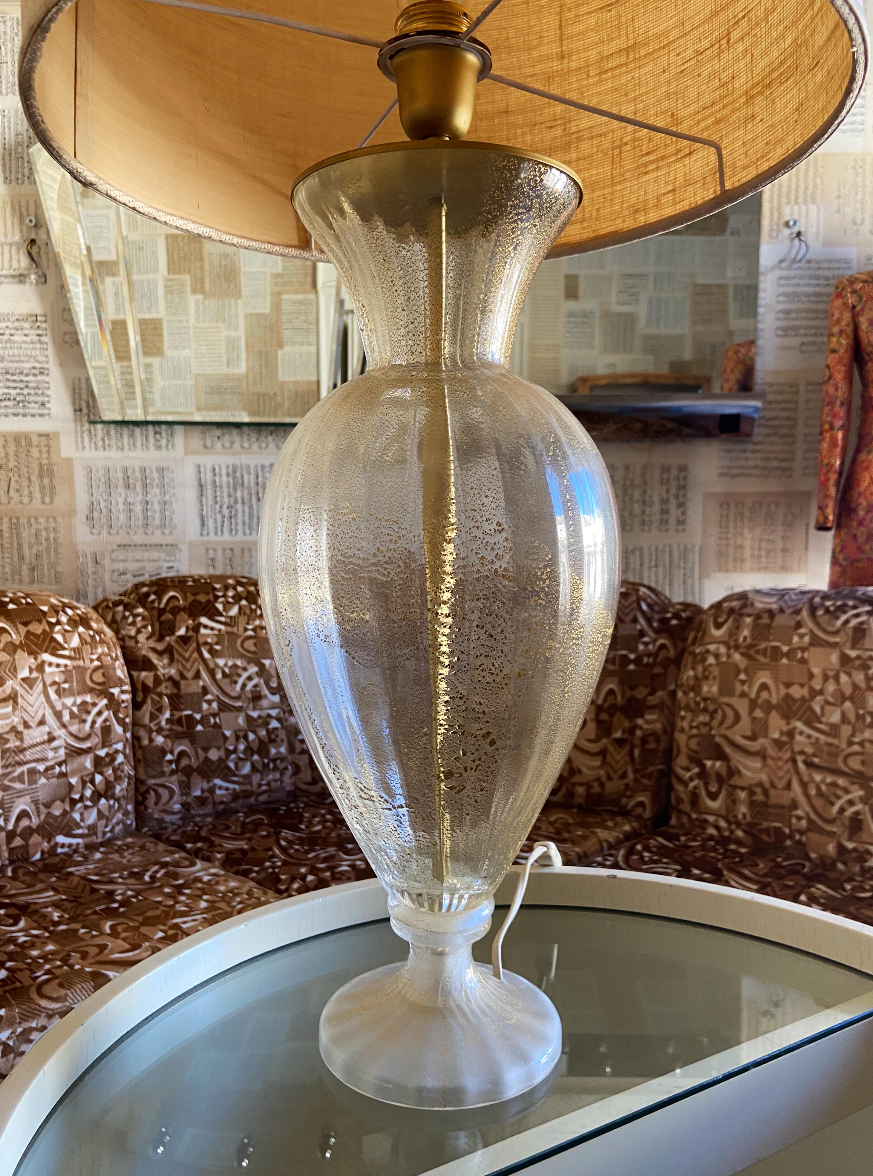 Lámpara de mesa de cristal de Murano Barovier & Toso, moderna de mediados de siglo de los 80 Moderno de mediados de siglo en venta