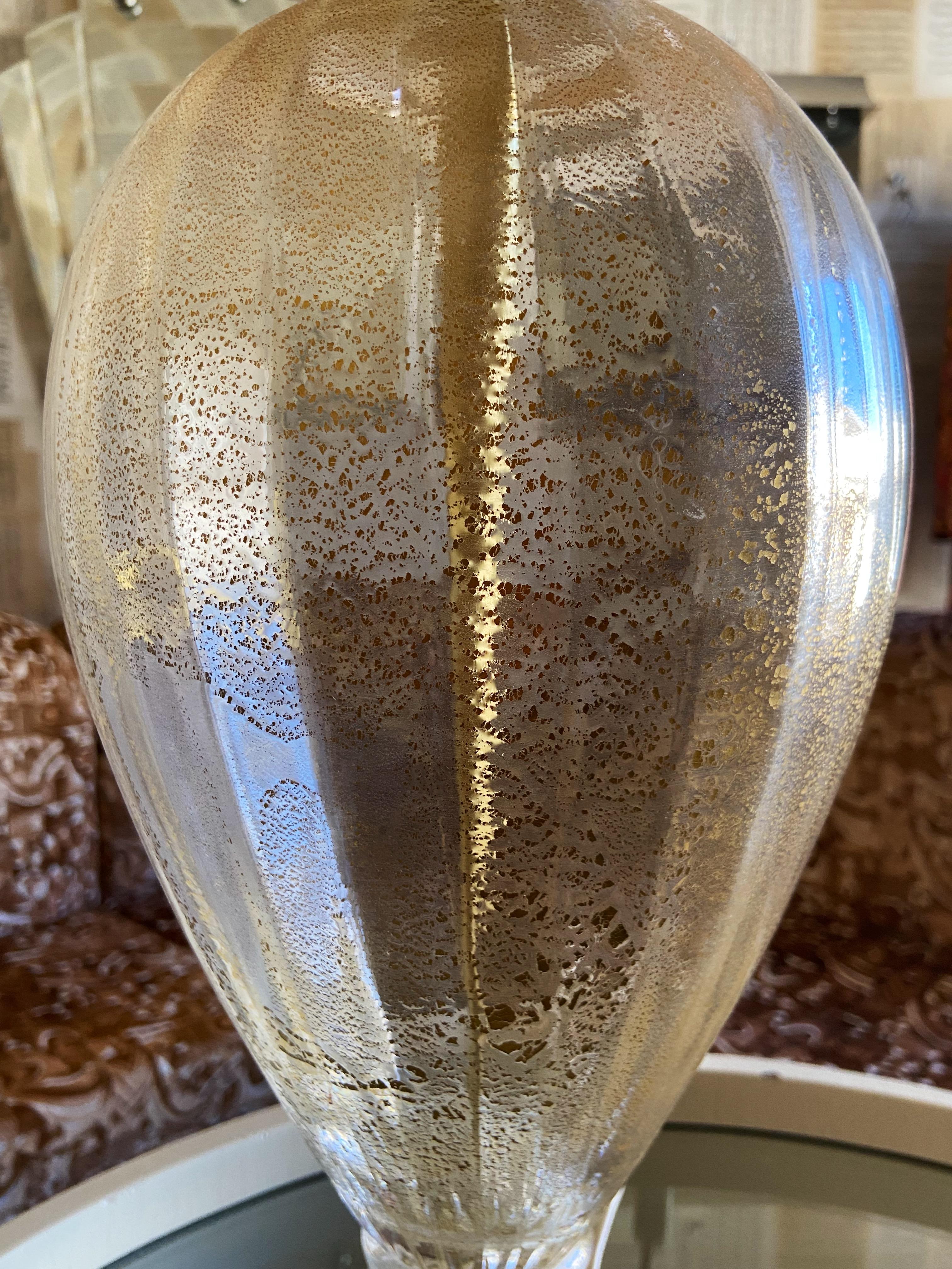 Lámpara de mesa de cristal de Murano Barovier & Toso, moderna de mediados de siglo de los 80 Italiano en venta