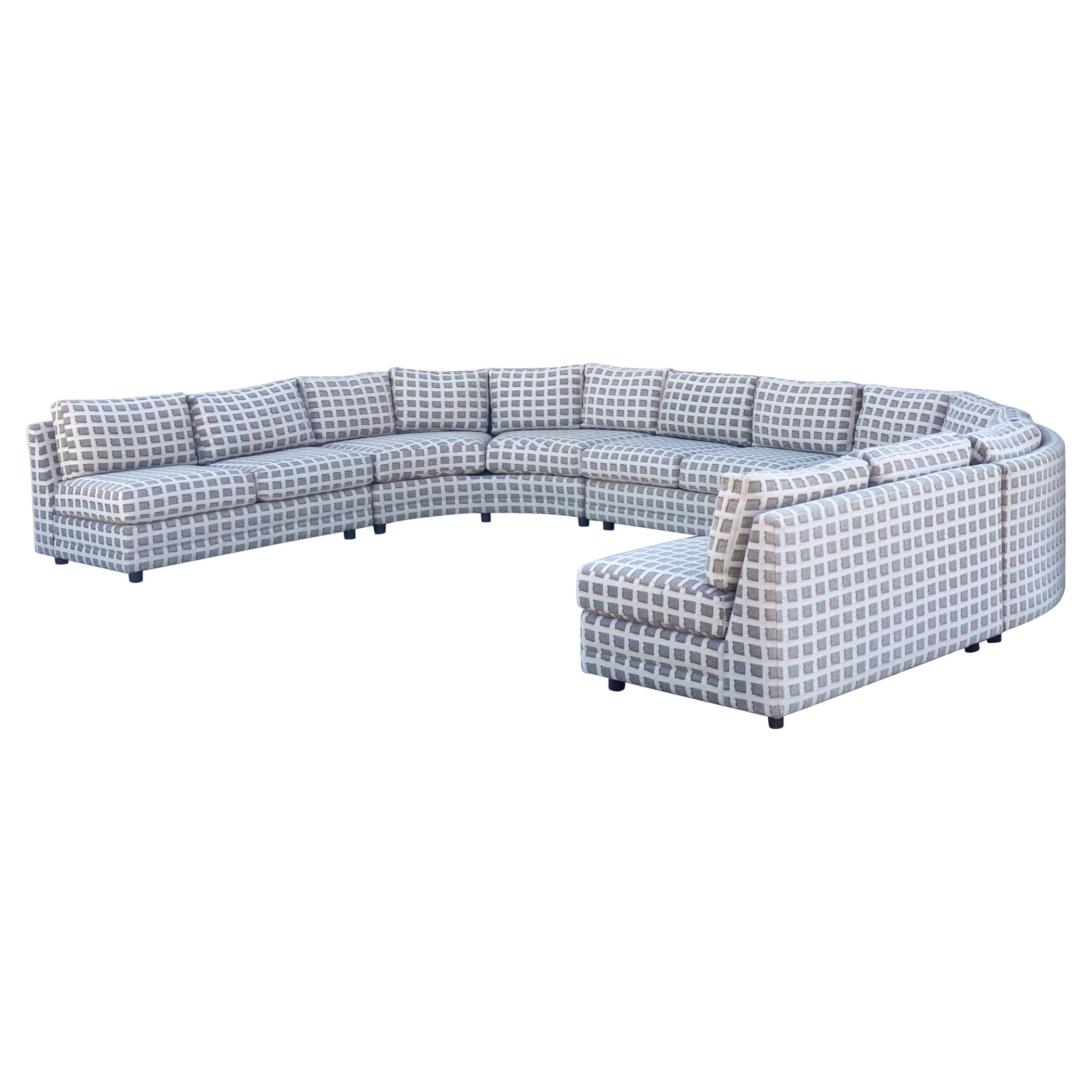 1980s Mid-Century Modern Circular 5 Piece Sectional