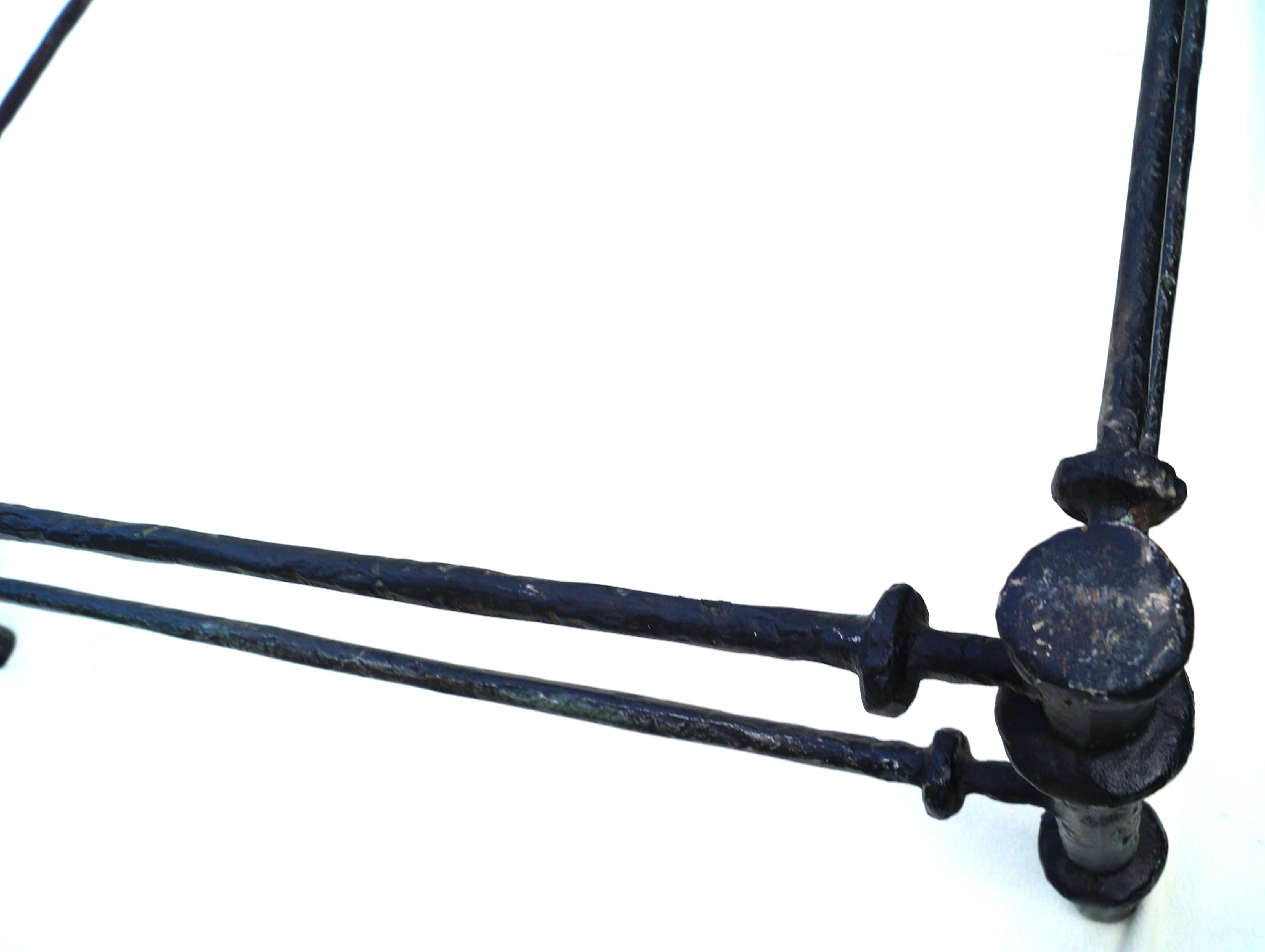 Late 20th Century 1980's Mid Century Modern Diego Giacometti Paul Brutalist Patinaed Coffee Table For Sale