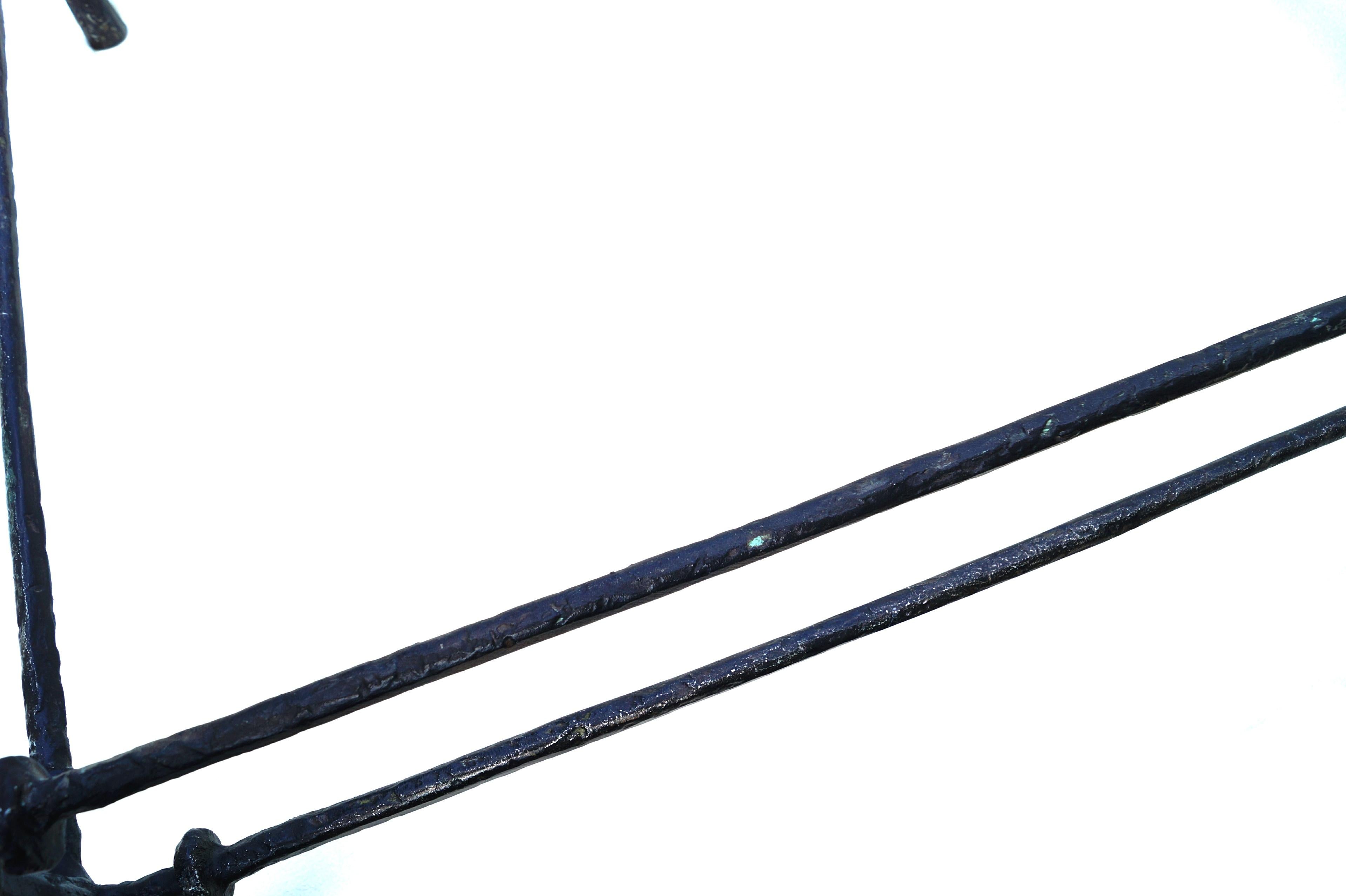Metal 1980's Mid Century Modern Diego Giacometti Paul Brutalist Patinaed Coffee Table For Sale