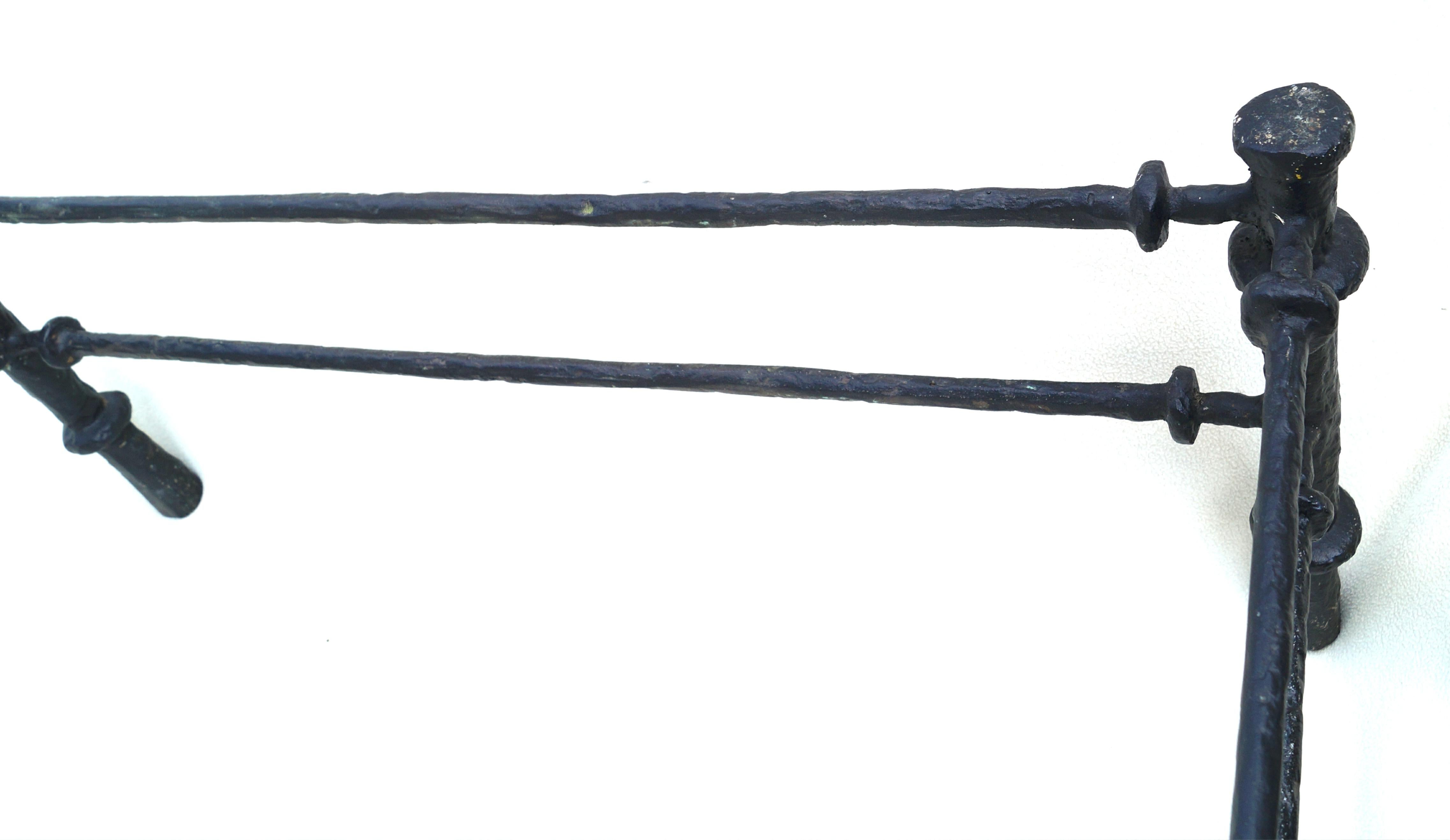 1980's Mid Century Modern Diego Giacometti Paul Brutalist Patinaed Coffee Table For Sale 1