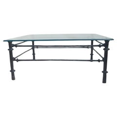 1980's Mid Century Modern Diego Giacometti Paul Brutalist Patinaed Coffee Table