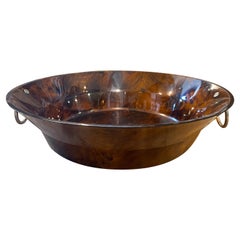 1980s Mid-Century Modern Fake Tortoise Lucite Italian Round Bowl