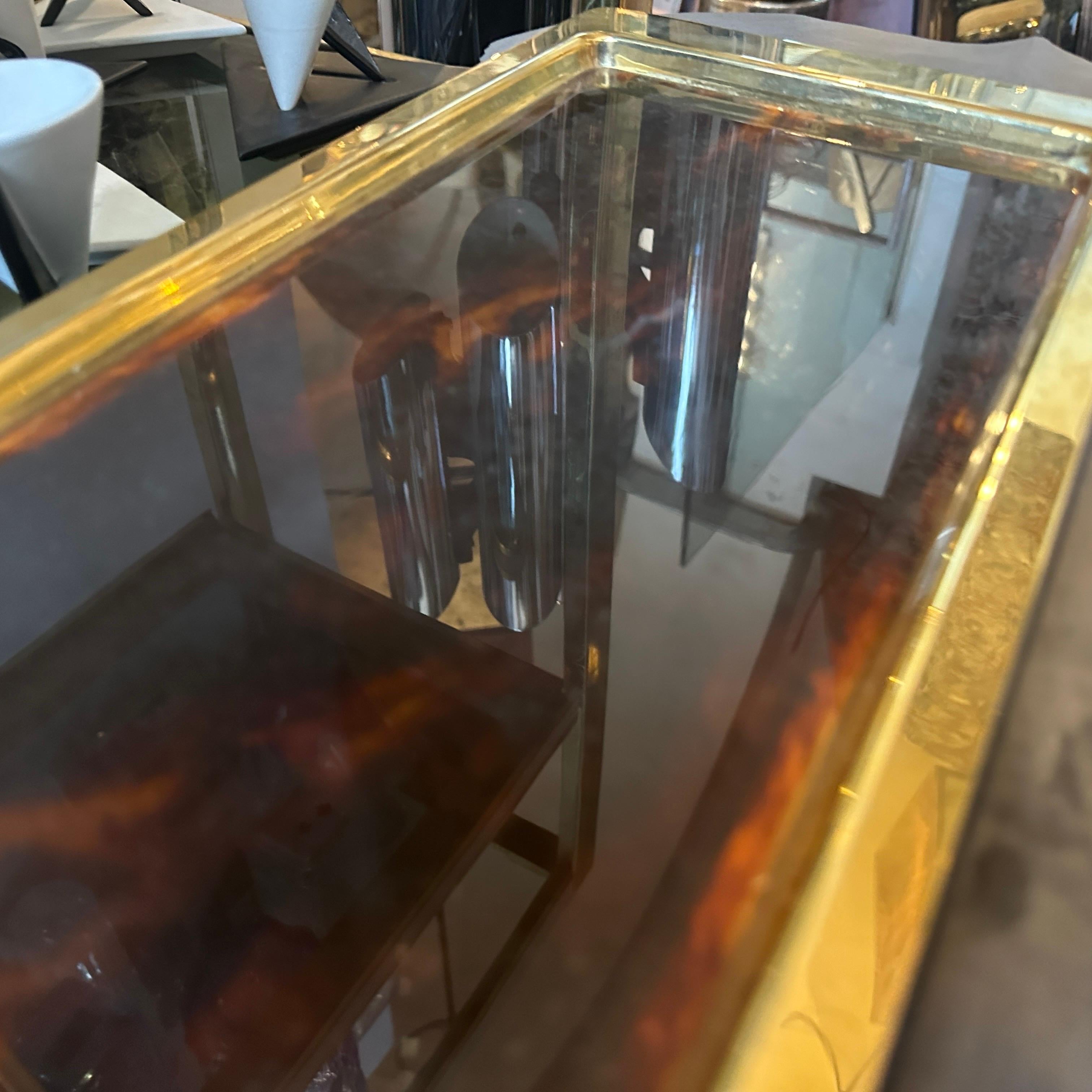 XX secolo Vassoio in lucite tartarugata finto moderno degli anni '80 alla maniera di Dior Home in vendita