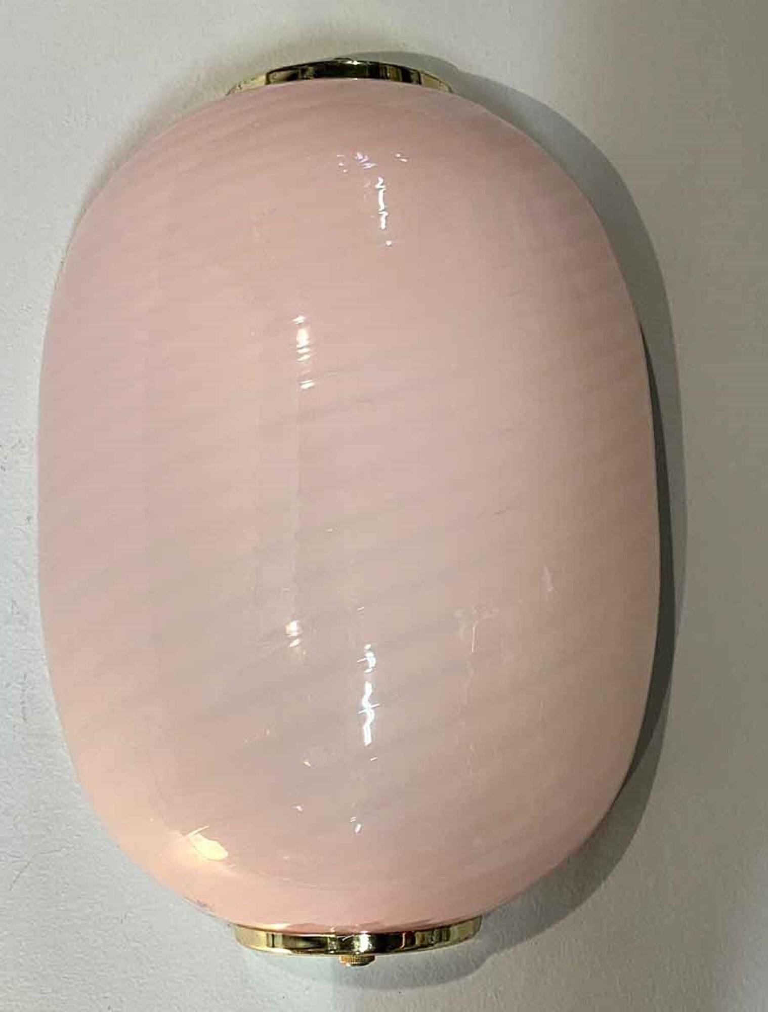 pink glass sconce
