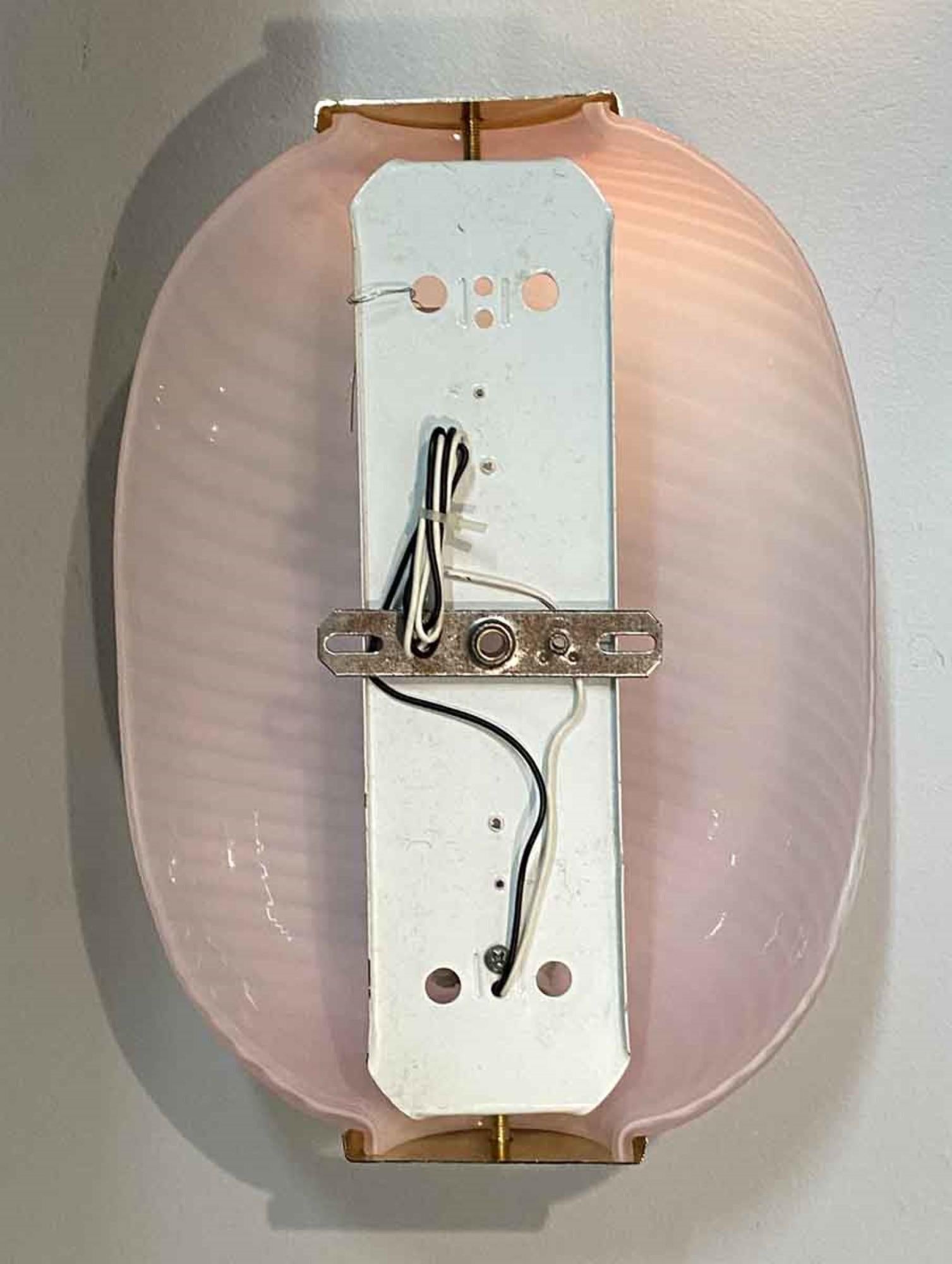 pink glass wall light