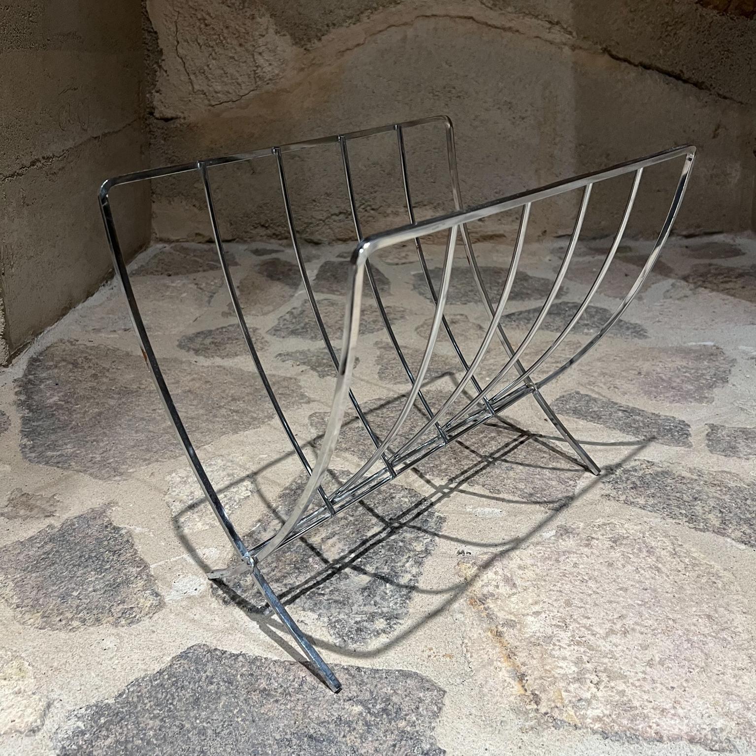 1980s Chrome Magazine Rack Foldable 4