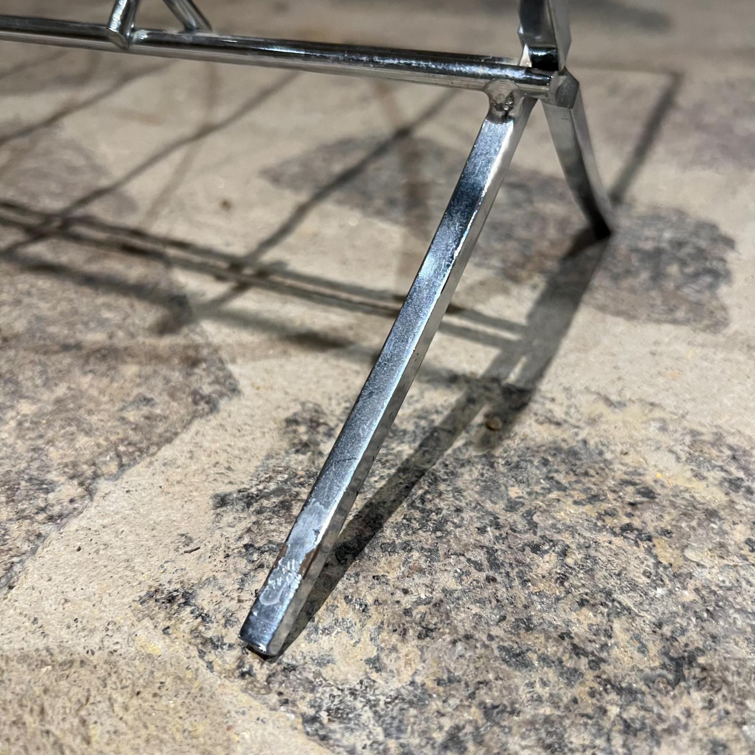 American 1980s Chrome Magazine Rack Foldable