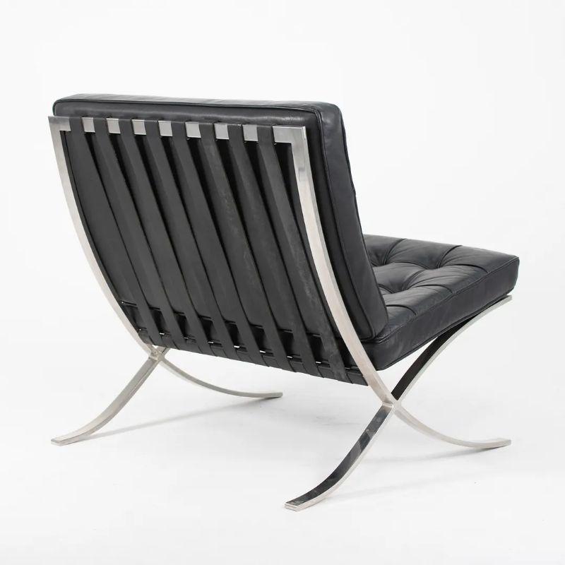 American 1980s Mies van der Rohe for Knoll Barcelona Lounge Chair in Black Leather For Sale