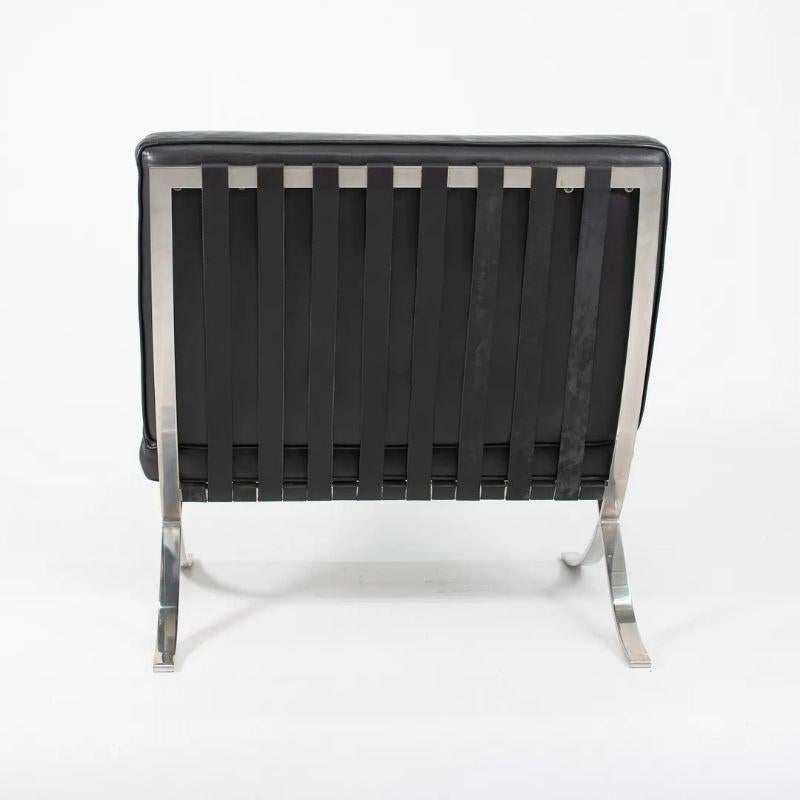 1980s Mies van der Rohe for Knoll Barcelona Lounge Chair in Black Leather In Good Condition For Sale In Philadelphia, PA