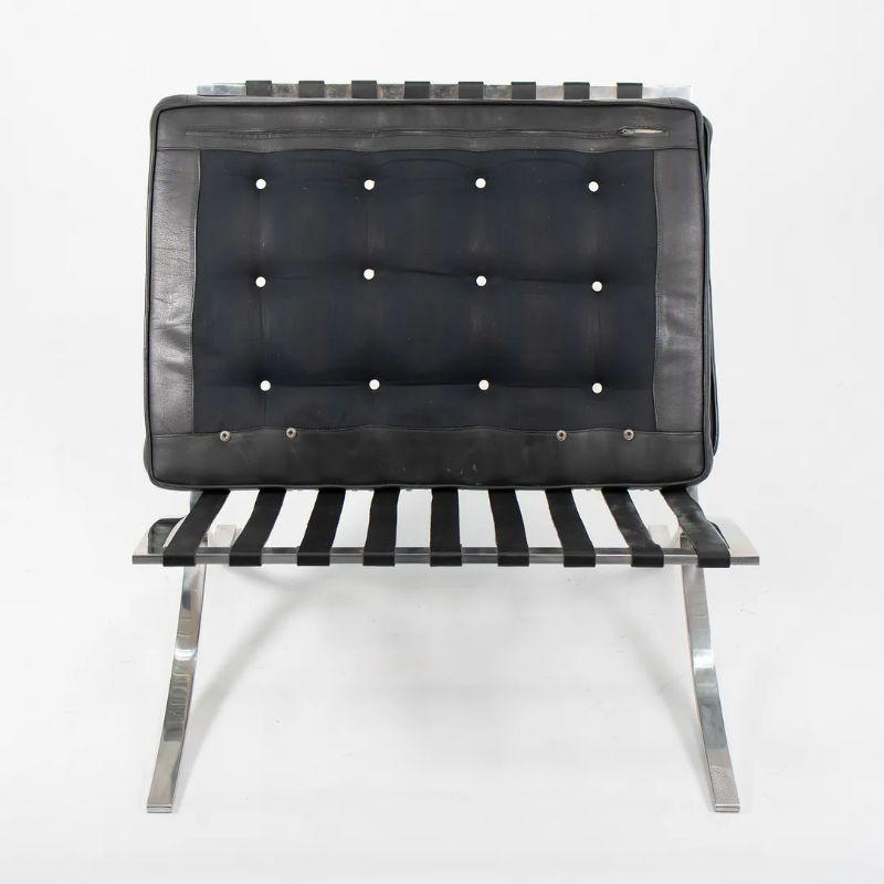 Fin du 20e siècle 1980 Mies van der Rohe for Knoll Barcelona Lounge Chair en cuir noir en vente