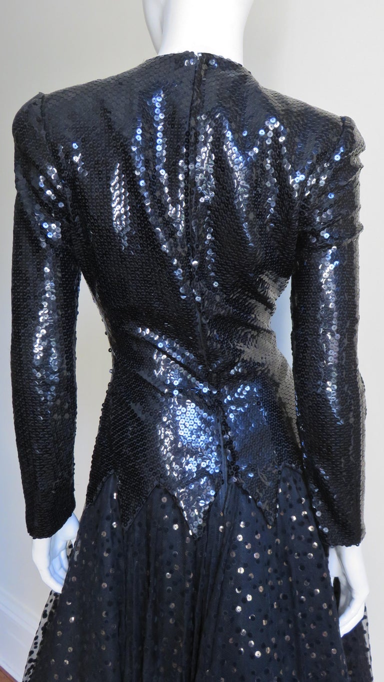 Mignon Sequin and Tulle Dress 1980s For Sale 6