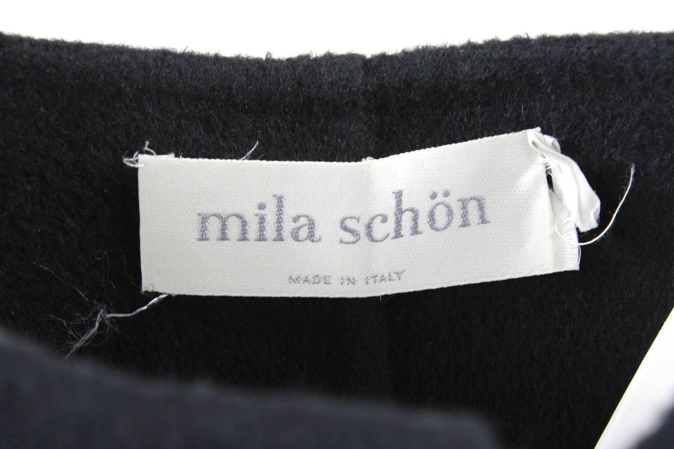 1980S Mila Schön Black Angora and Wool Cape at 1stDibs