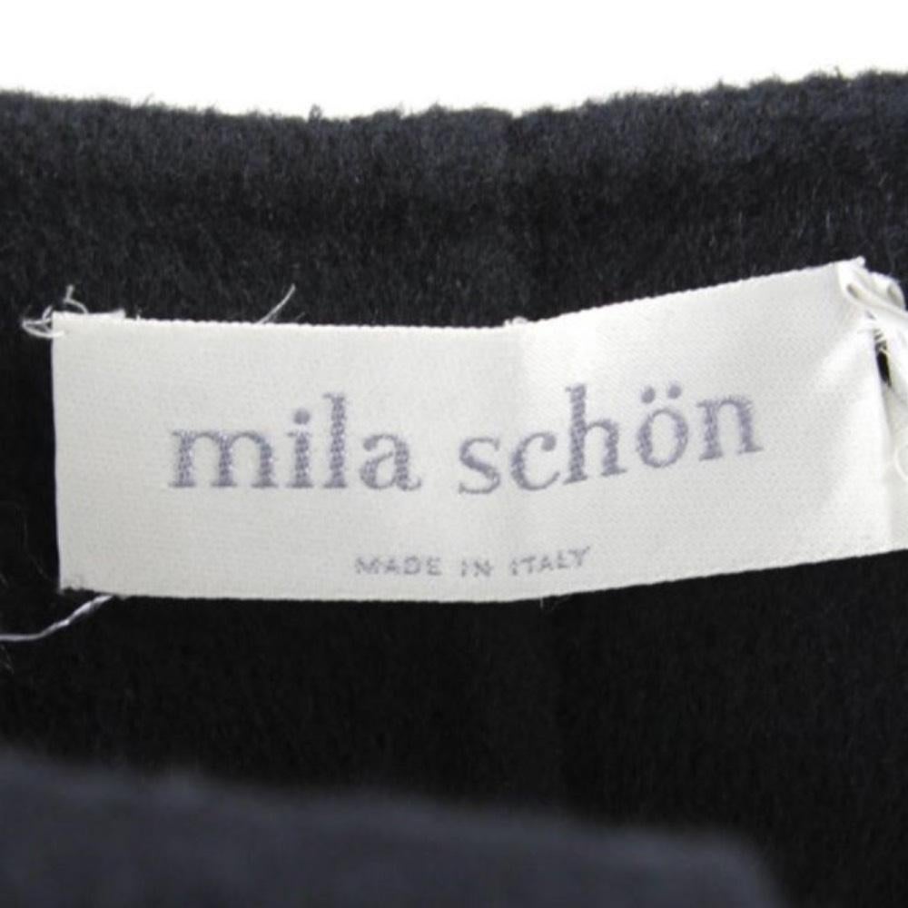 1980s Mila Schön Black Wool Coat For Sale 3
