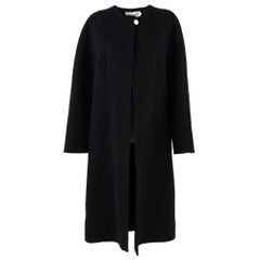 1980s Mila Schön Black Wool Coat