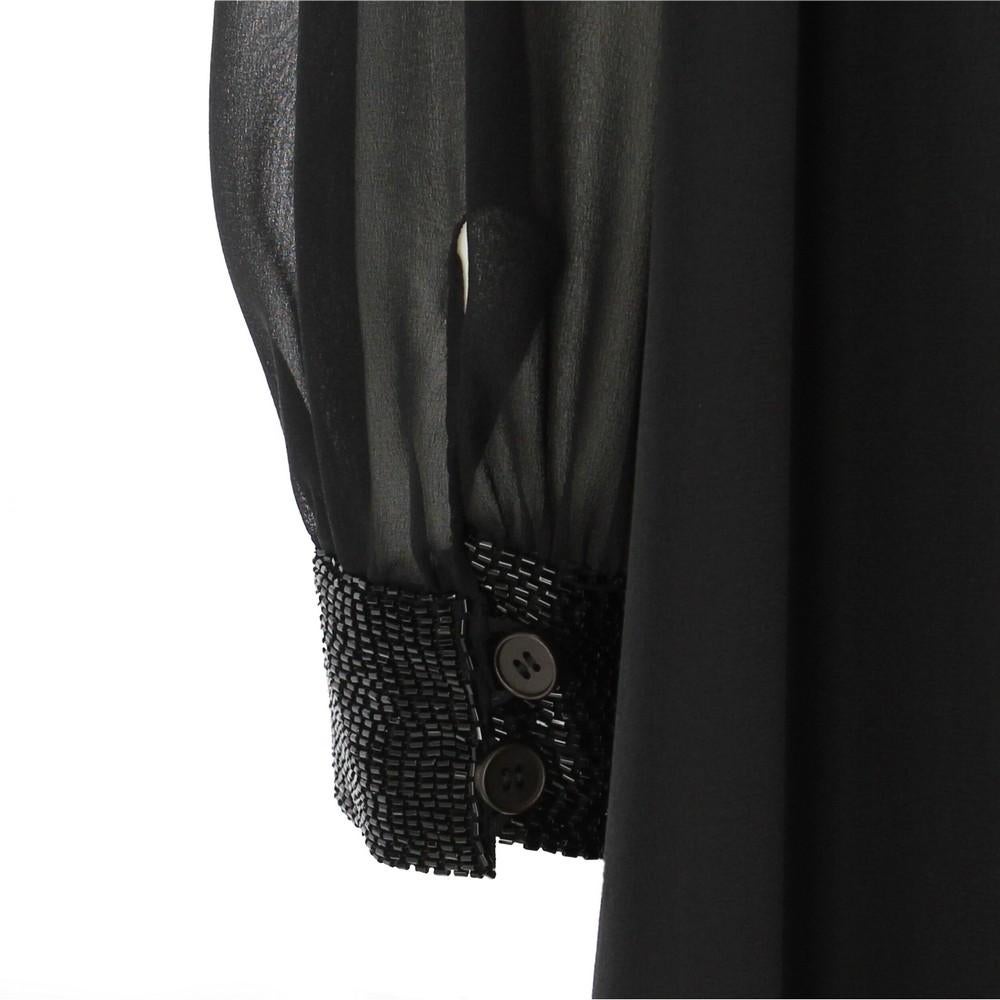 Women's 1980s Mila Schön Vintage Black Silk Midi Dress