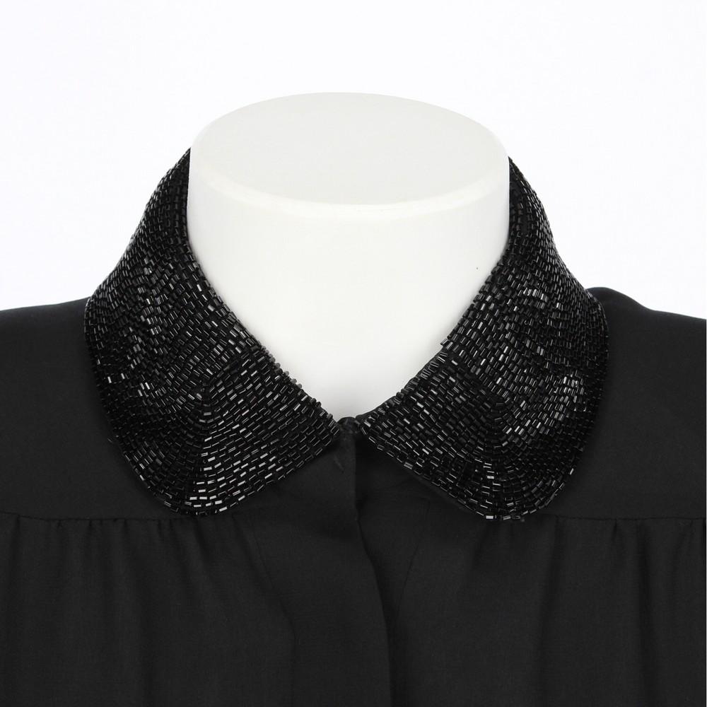 1980s Mila Schön Vintage Black Silk Midi Dress 1