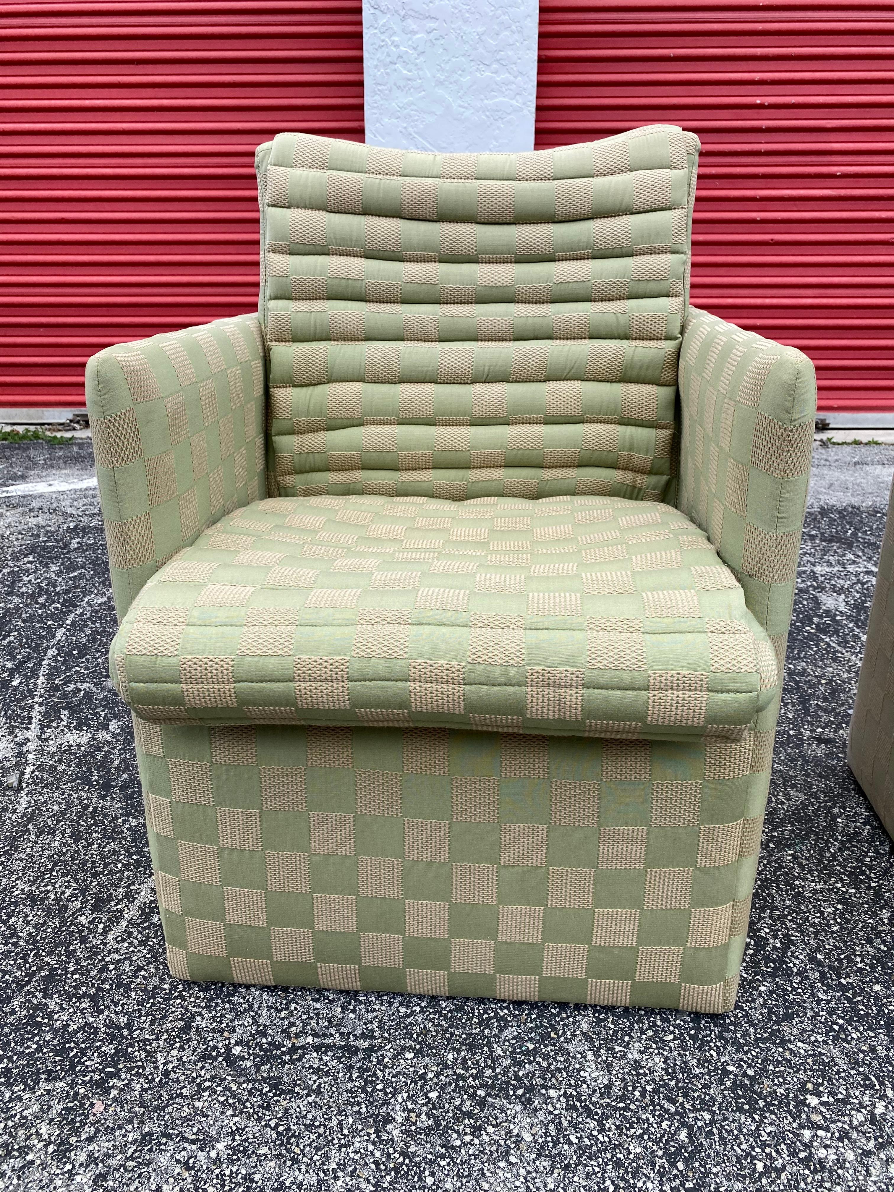 Textile 1980s Arm Dining Chairs on Castors by Preview Set of 4 For Sale