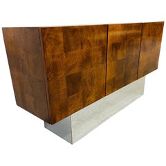 1980’s Milo Baughman Burled Walnut Sideboard