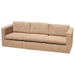 1980s Milo Baughman for Thayer Coggin Brown Tuxedo Sofa