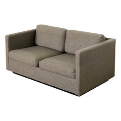 1980s Milo Baughman for Thayer Coggin Gray Two-Seater Tuxedo Sofa