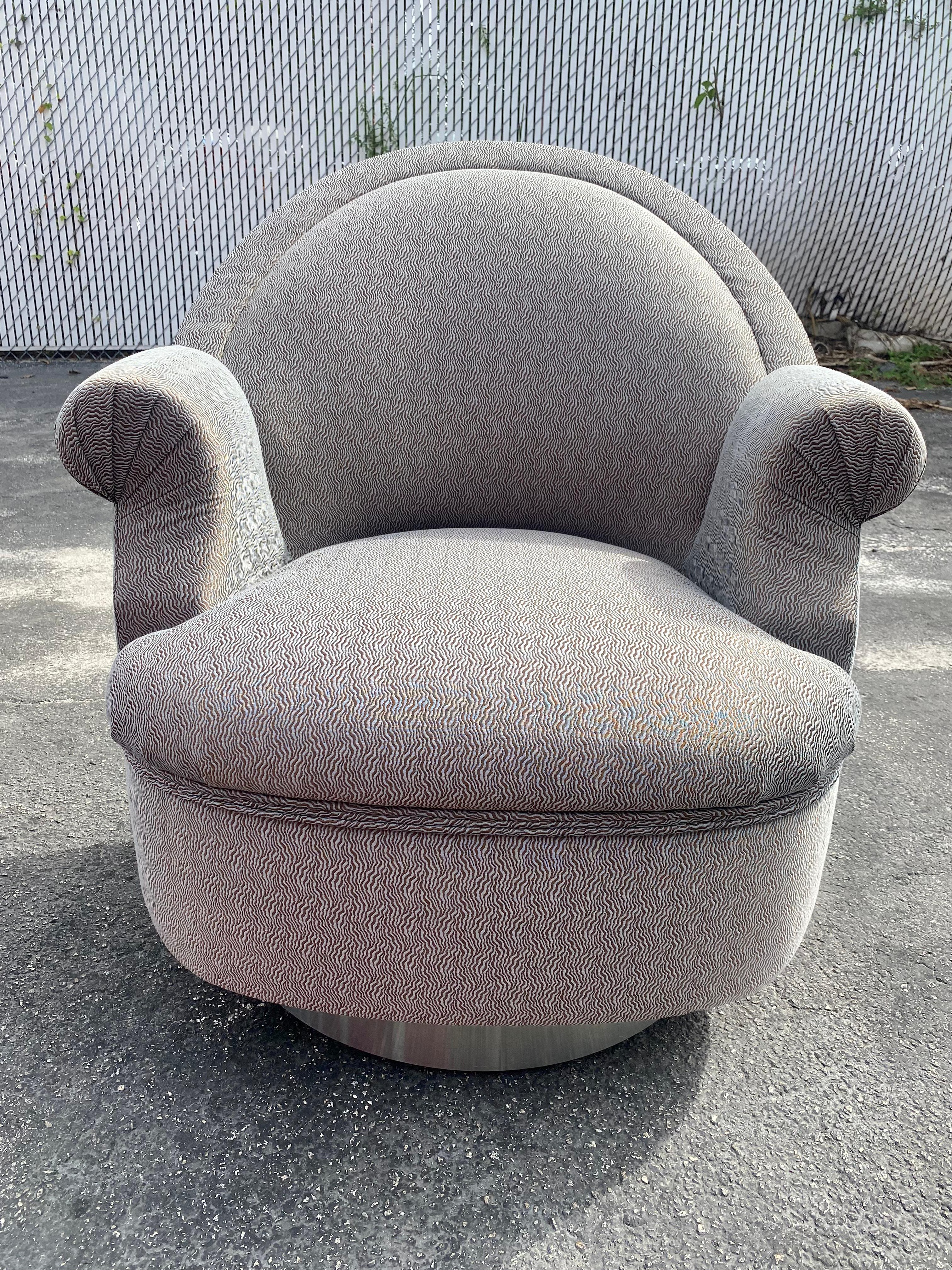 1980s Milo Baughman Rolling Swivel Chairs, Set of 2 For Sale 1