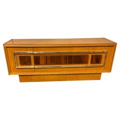 1980s Milo Baughman Style Dresser With Rosewood And Chrome  Accents