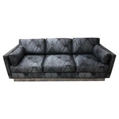 1980's Milo Baughman Style Sofa with Chrome Base