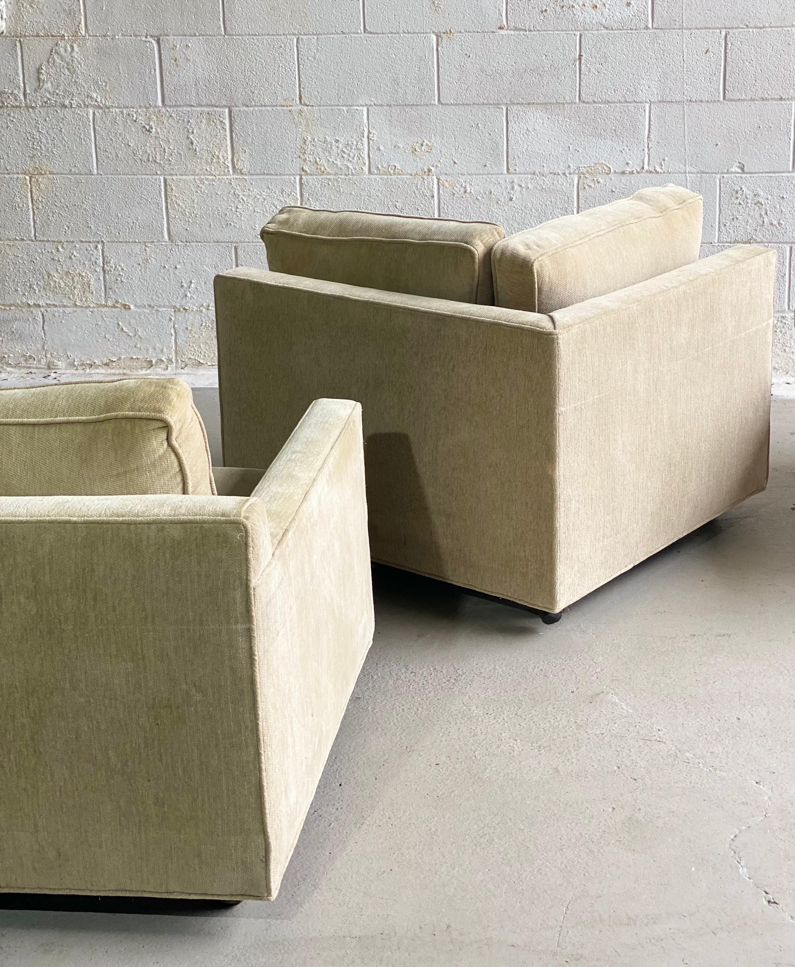 Fabric 1980s Milo Baughman Style Three Piece L-Shaped Sectional