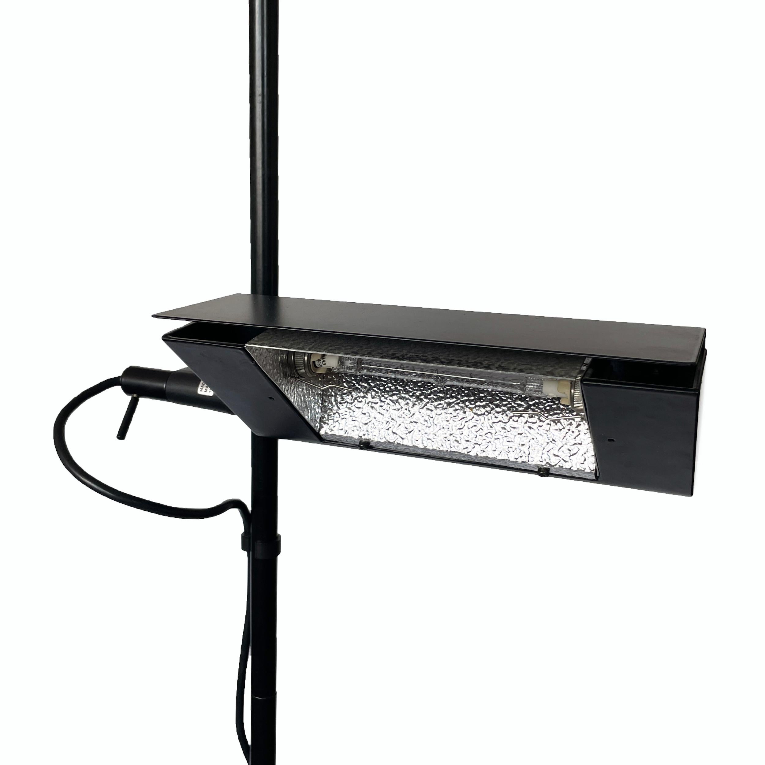 20th Century 1980s Minimalist Black Floor Lamp by Gammalux 'Italy' For Sale