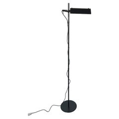 Lampada da terra nera minimalista degli anni '80 di Gammalux "Italia