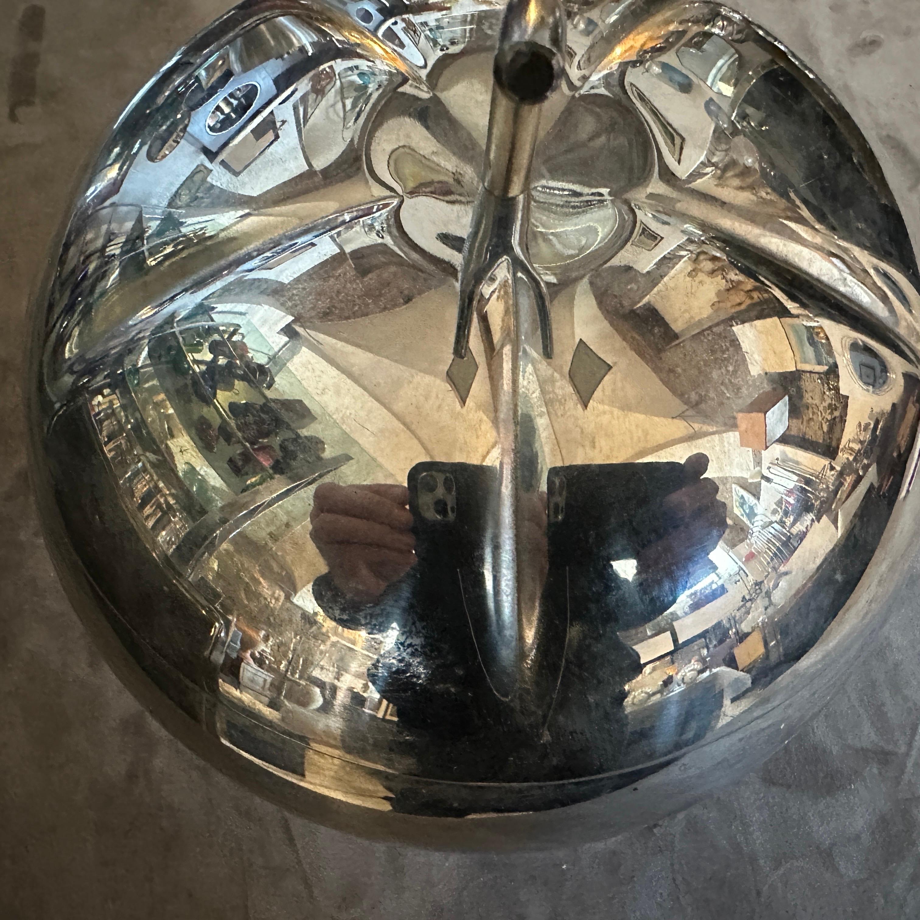 Cubitera minimalista plateada de los años 80 atribuida a Teghini Firenze Italiano en venta